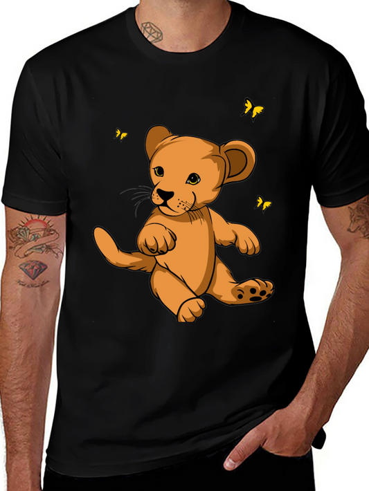 Cute Lion Cub Graphic T-Shirt