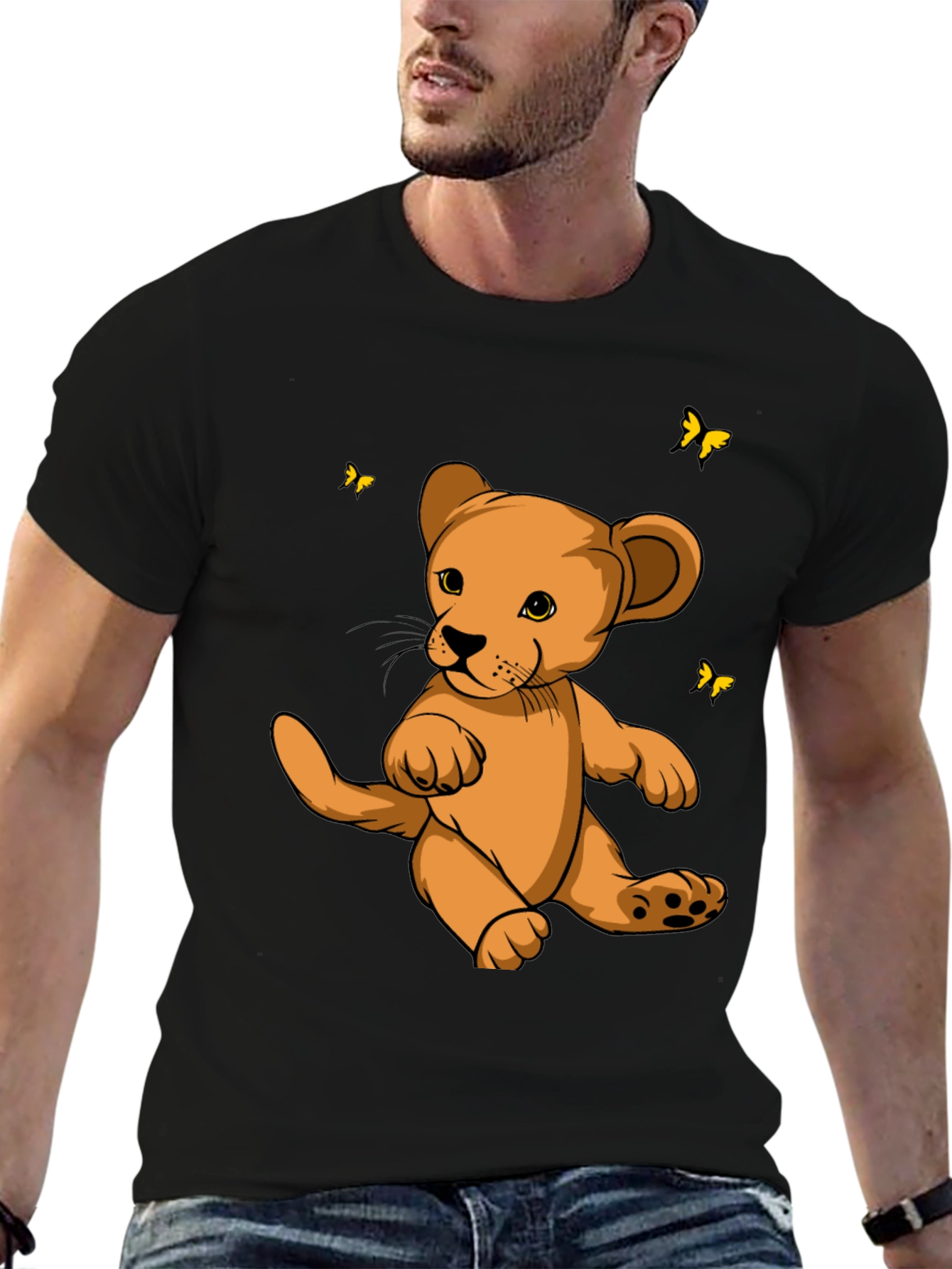 Cute Lion Cub Graphic T-Shirt