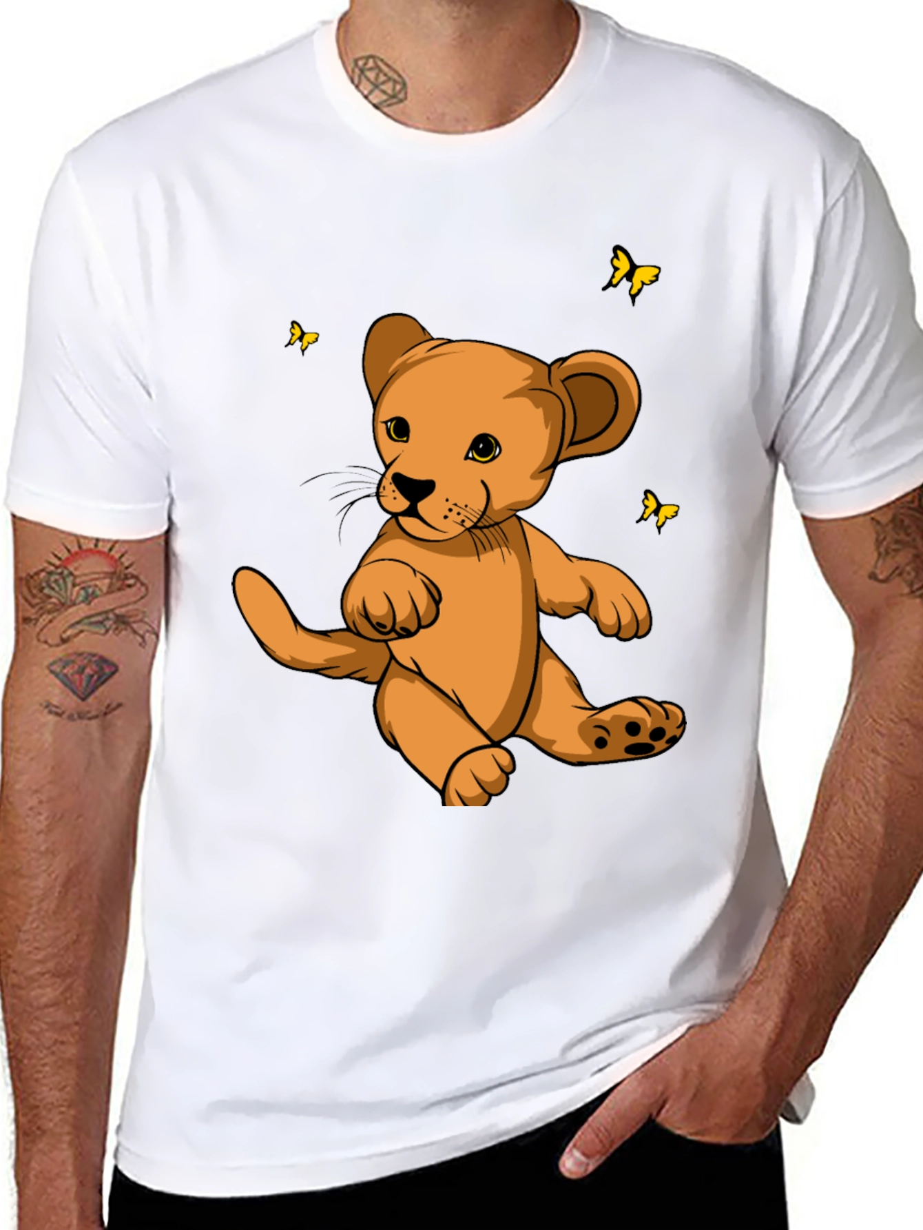 Cute Lion Cub Graphic T-Shirt