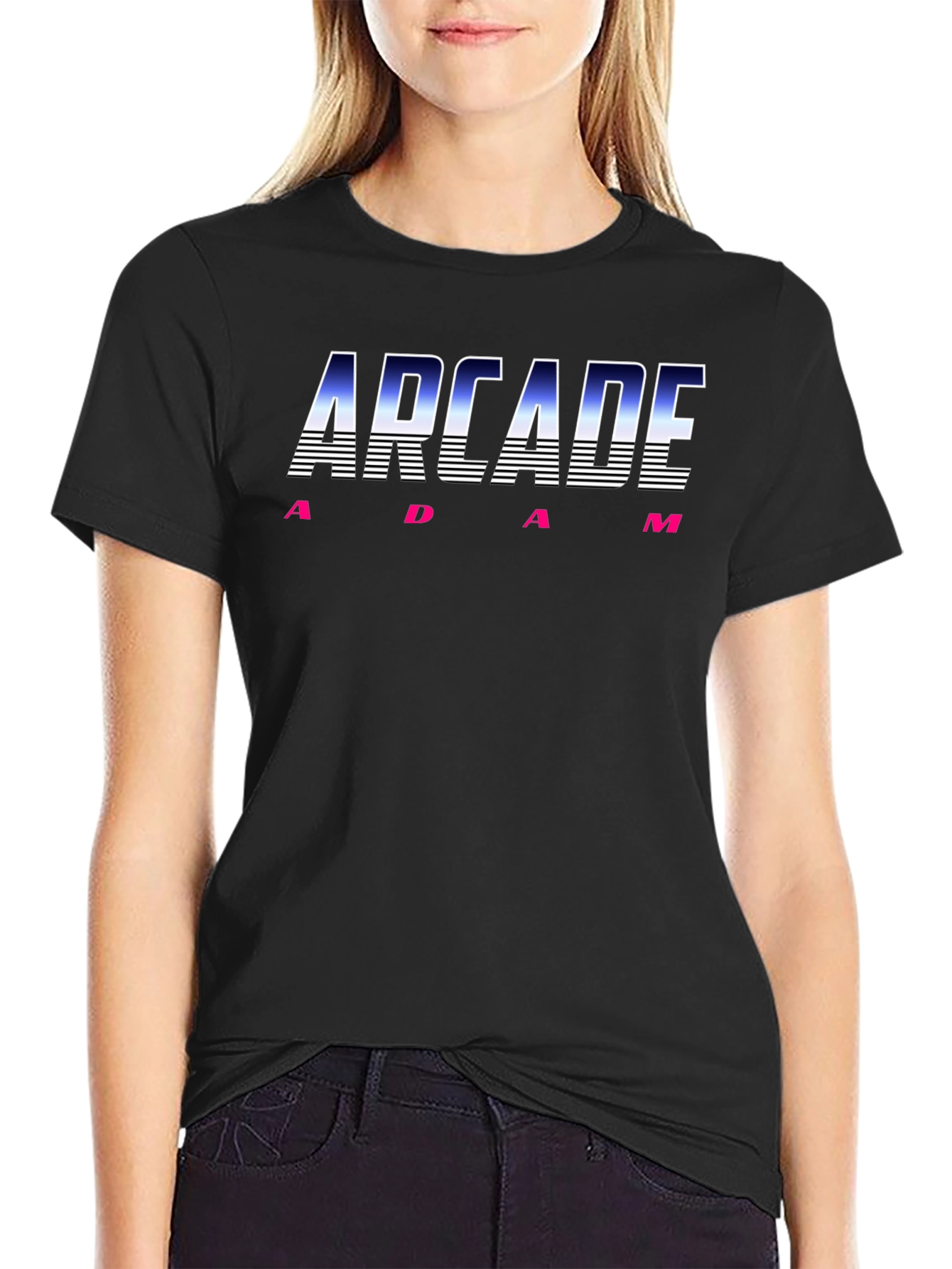Arcade Adam Retro Graphic Tee - Black