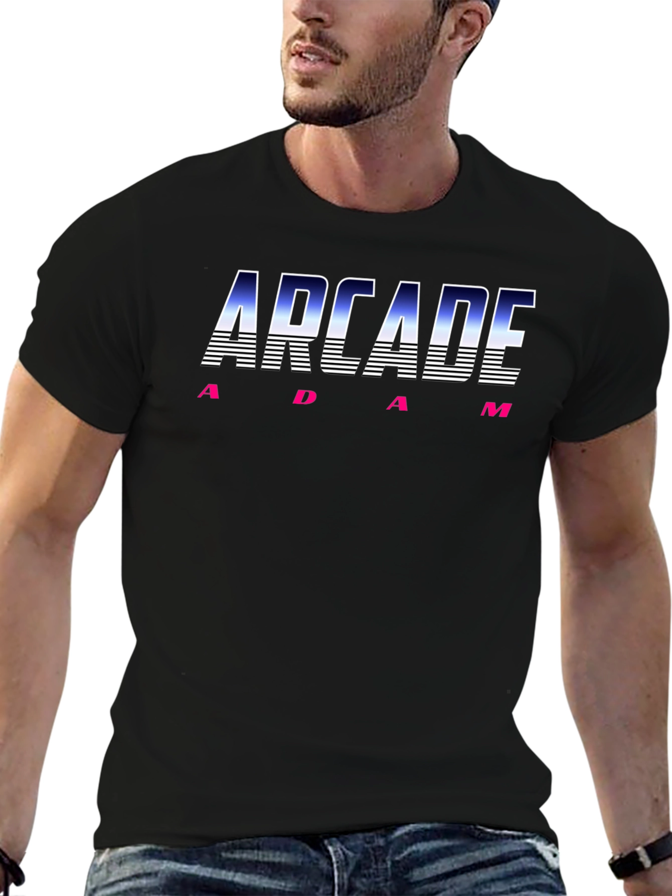 Arcade Adam Retro Graphic Tee - Black