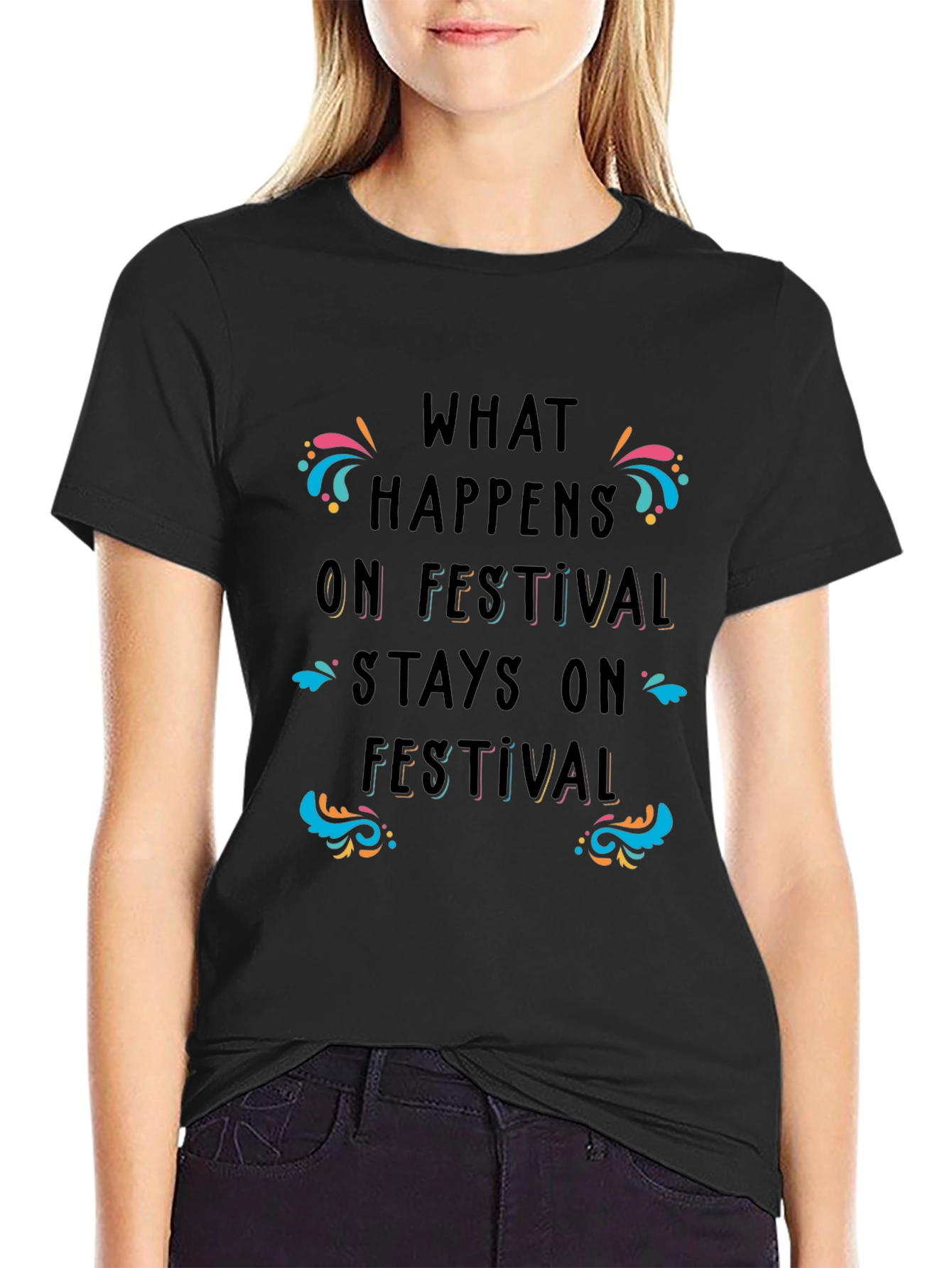 Festival Fun Black T-Shirt - What Happens On Festival