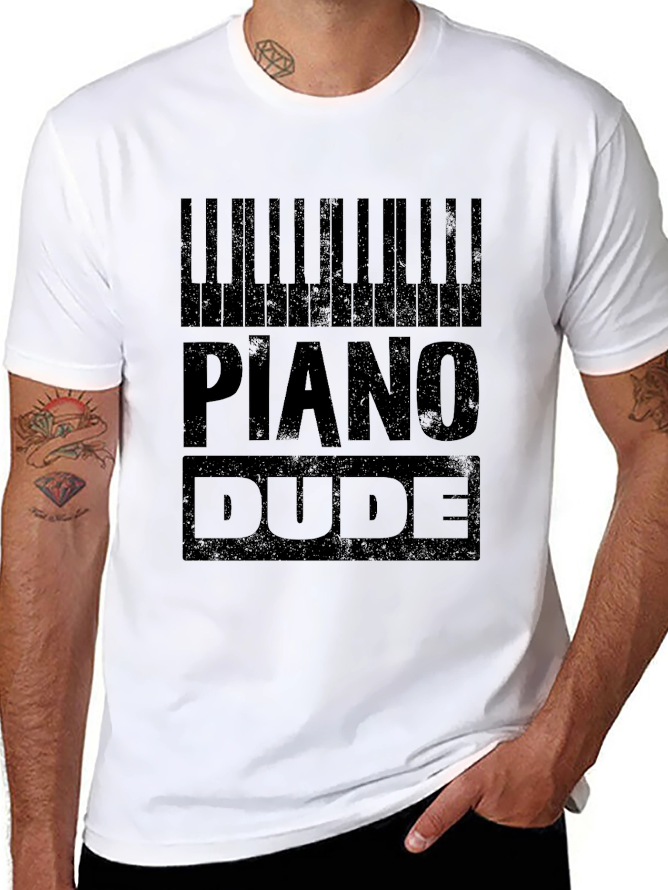 Piano Dude Black Graphic Tee