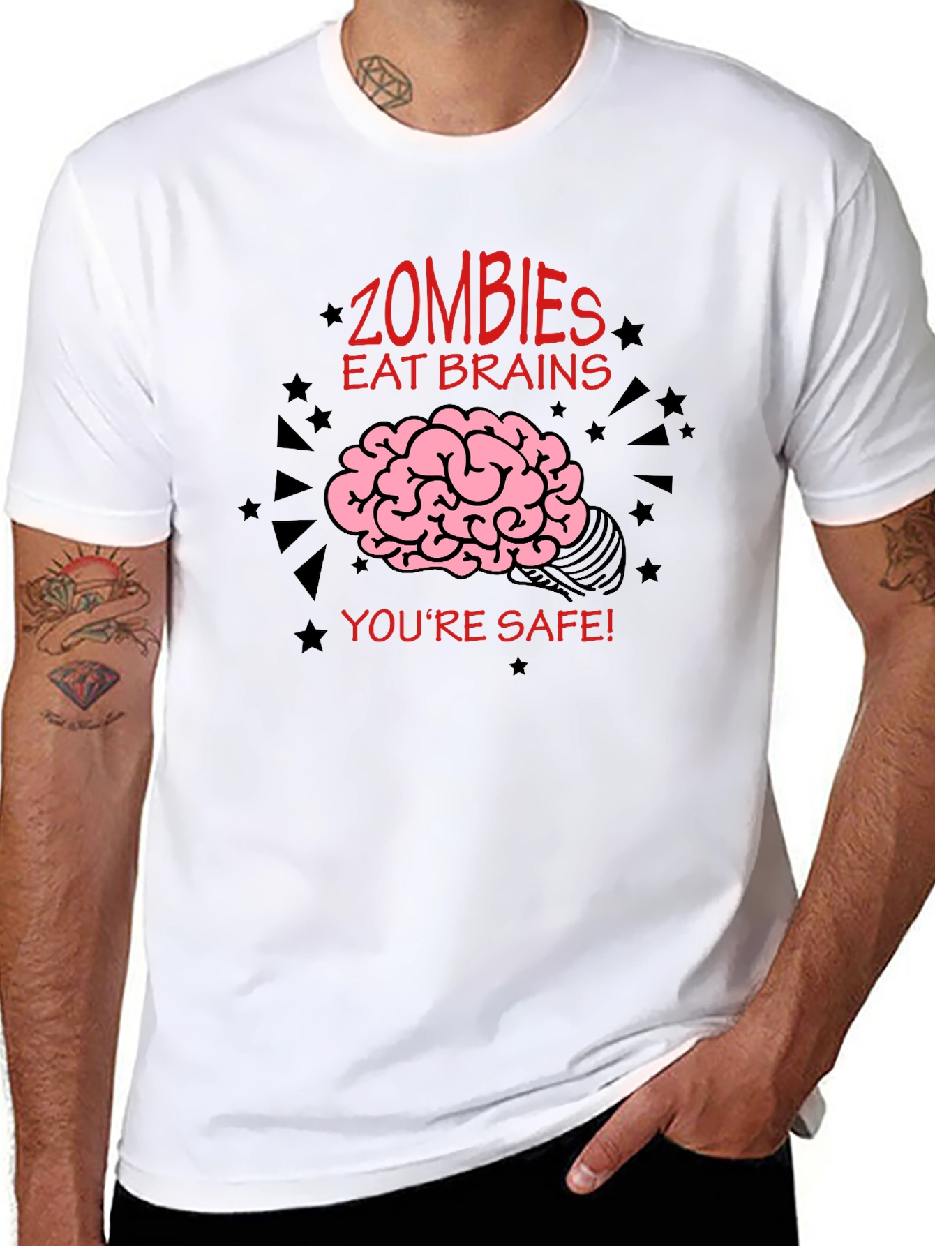 Zombies Eat Brains Funny T-Shirt