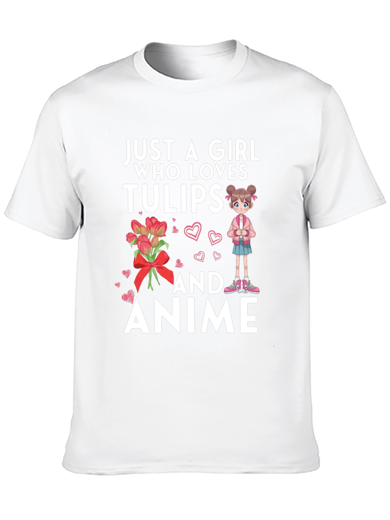 Just A Girl Who Loves Tulips and Anime T-Shirt