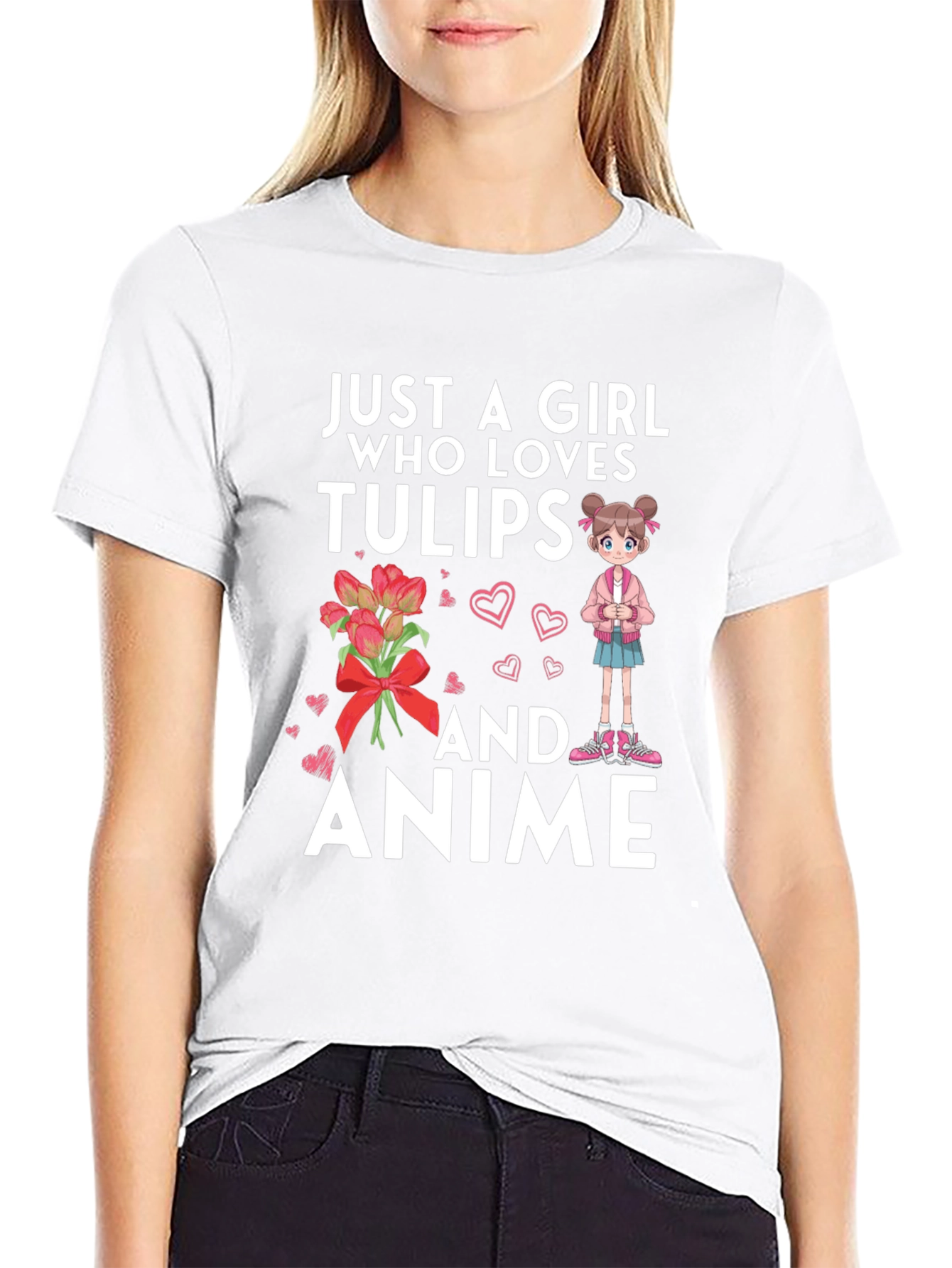 Just A Girl Who Loves Tulips and Anime T-Shirt