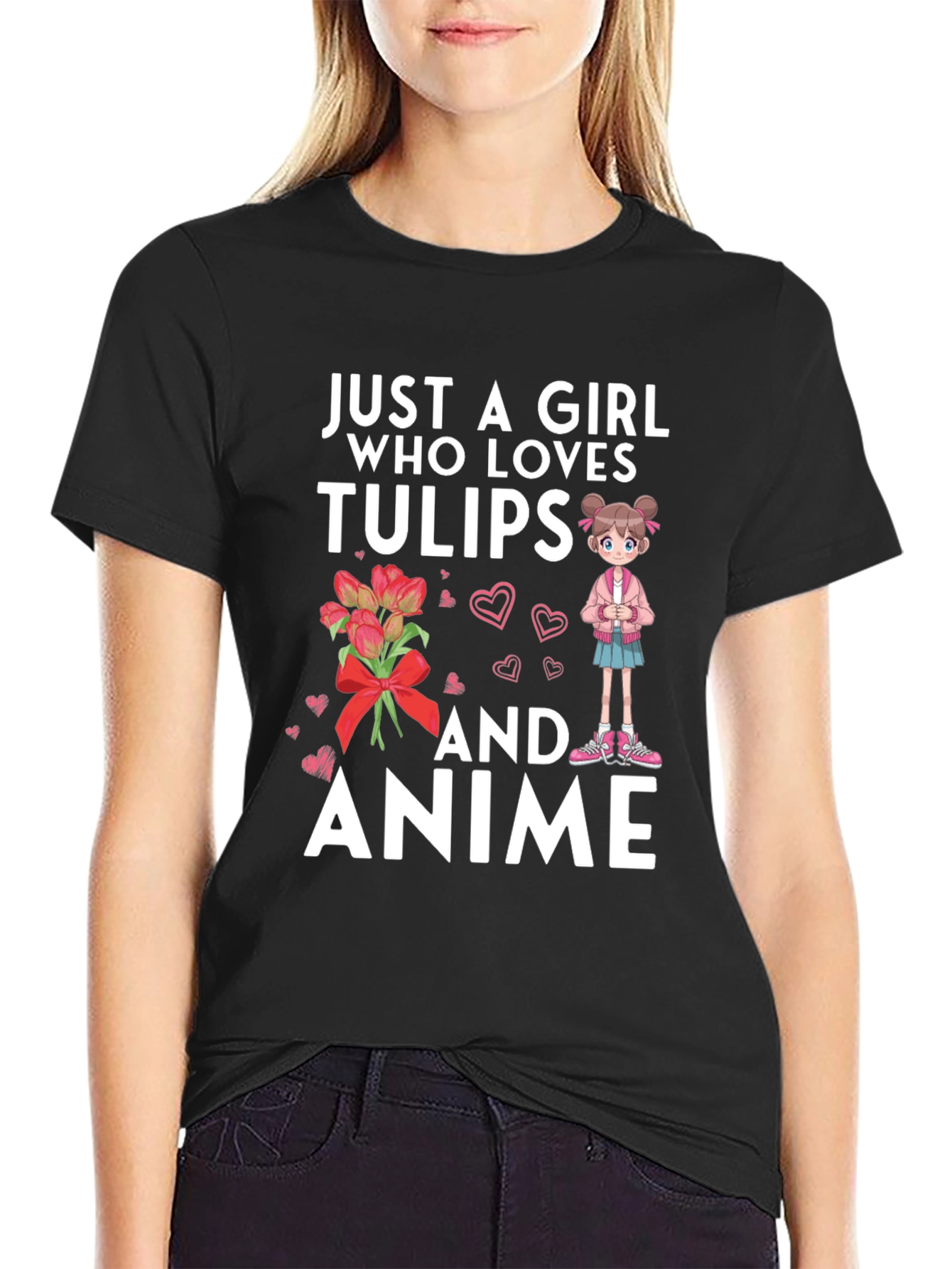 Just A Girl Who Loves Tulips and Anime T-Shirt
