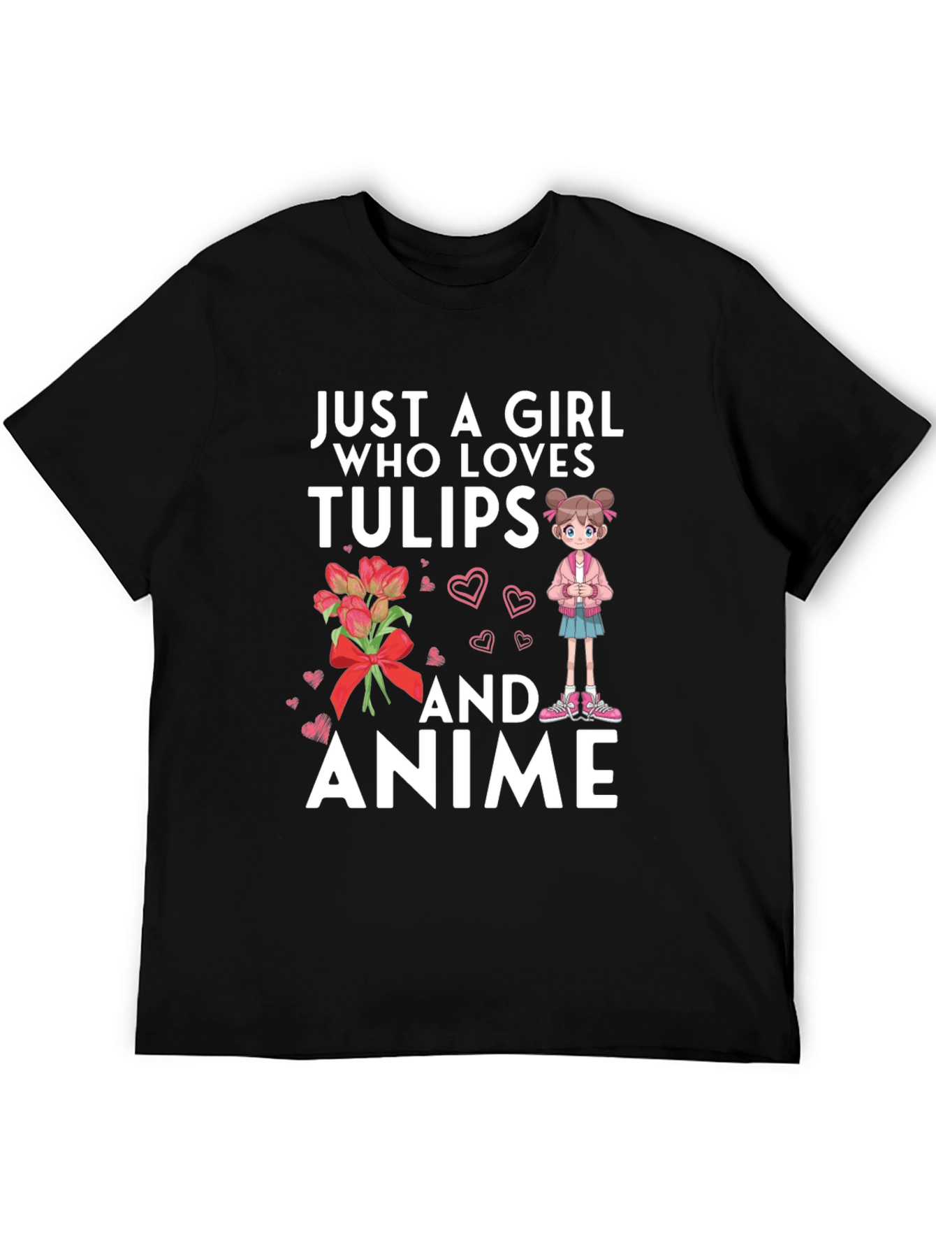 Just A Girl Who Loves Tulips and Anime T-Shirt