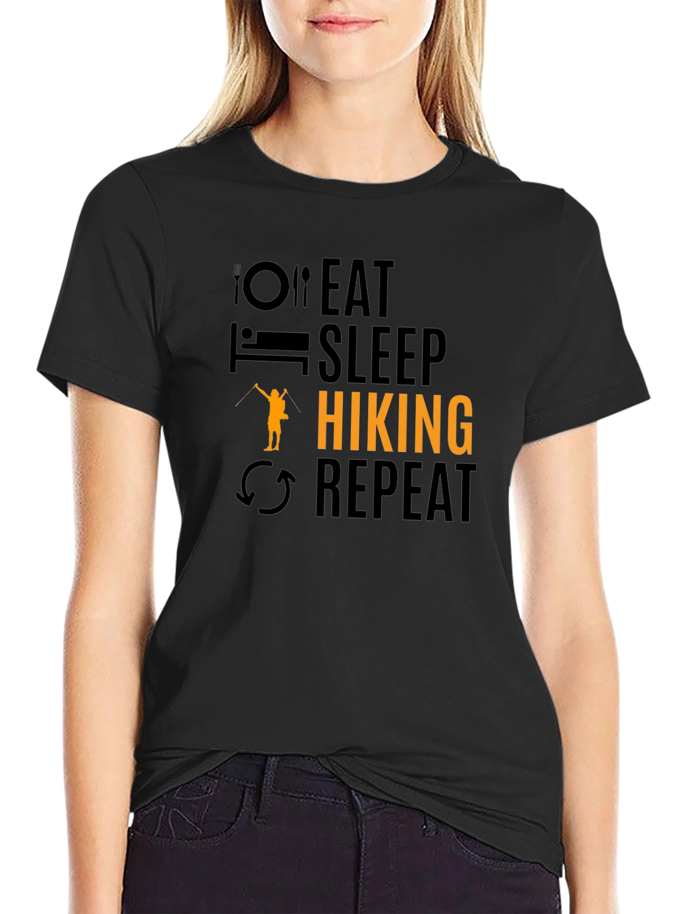 Eat Sleep Hiking Repeat Graphic T-Shirt