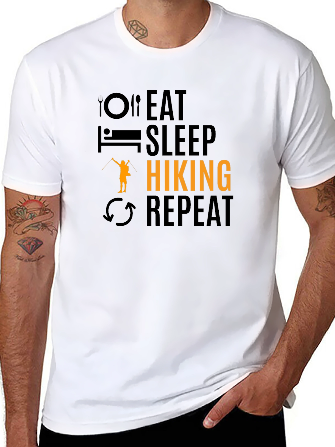 Eat Sleep Hiking Repeat Graphic T-Shirt
