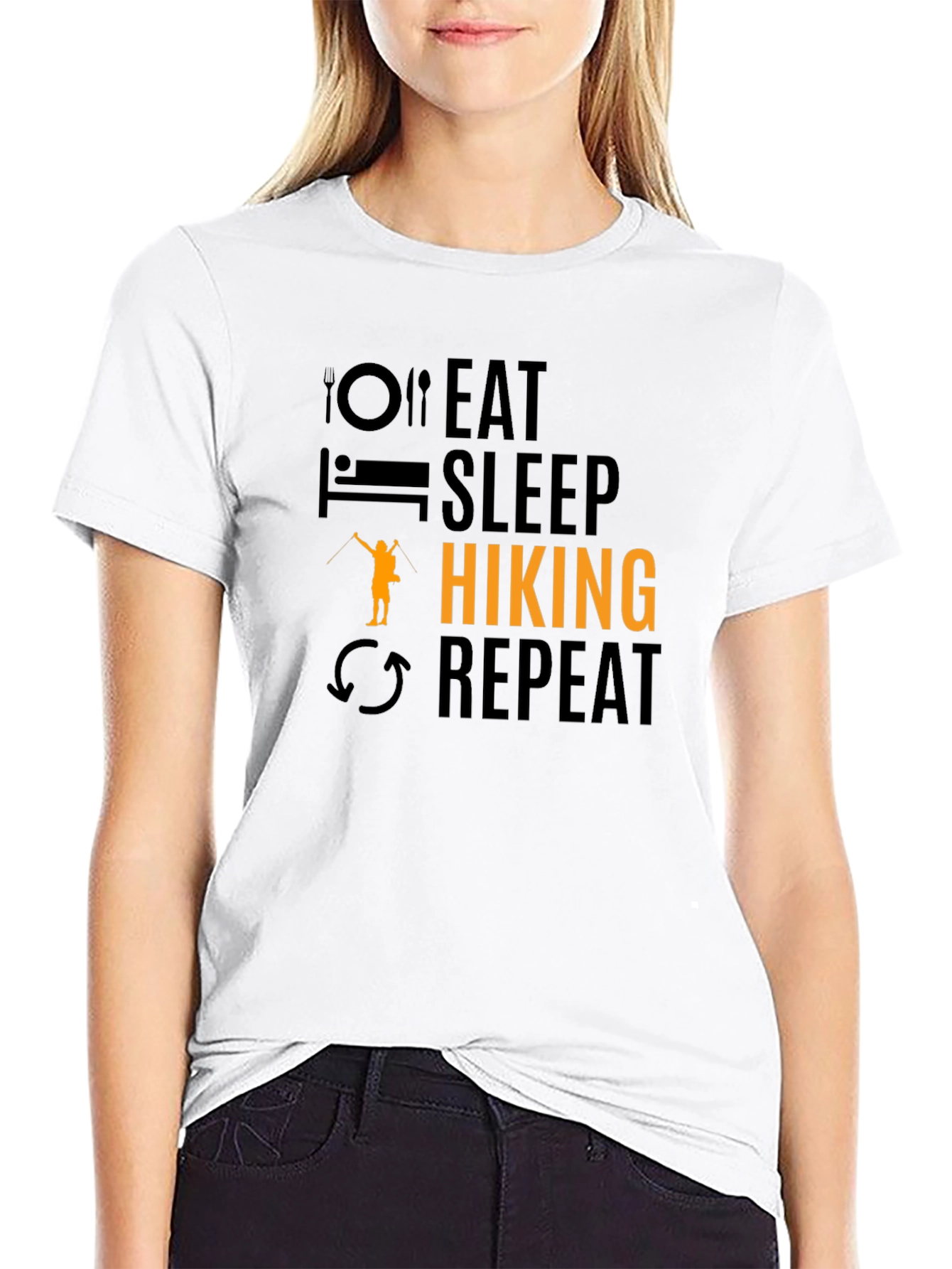 Eat Sleep Hiking Repeat Graphic T-Shirt