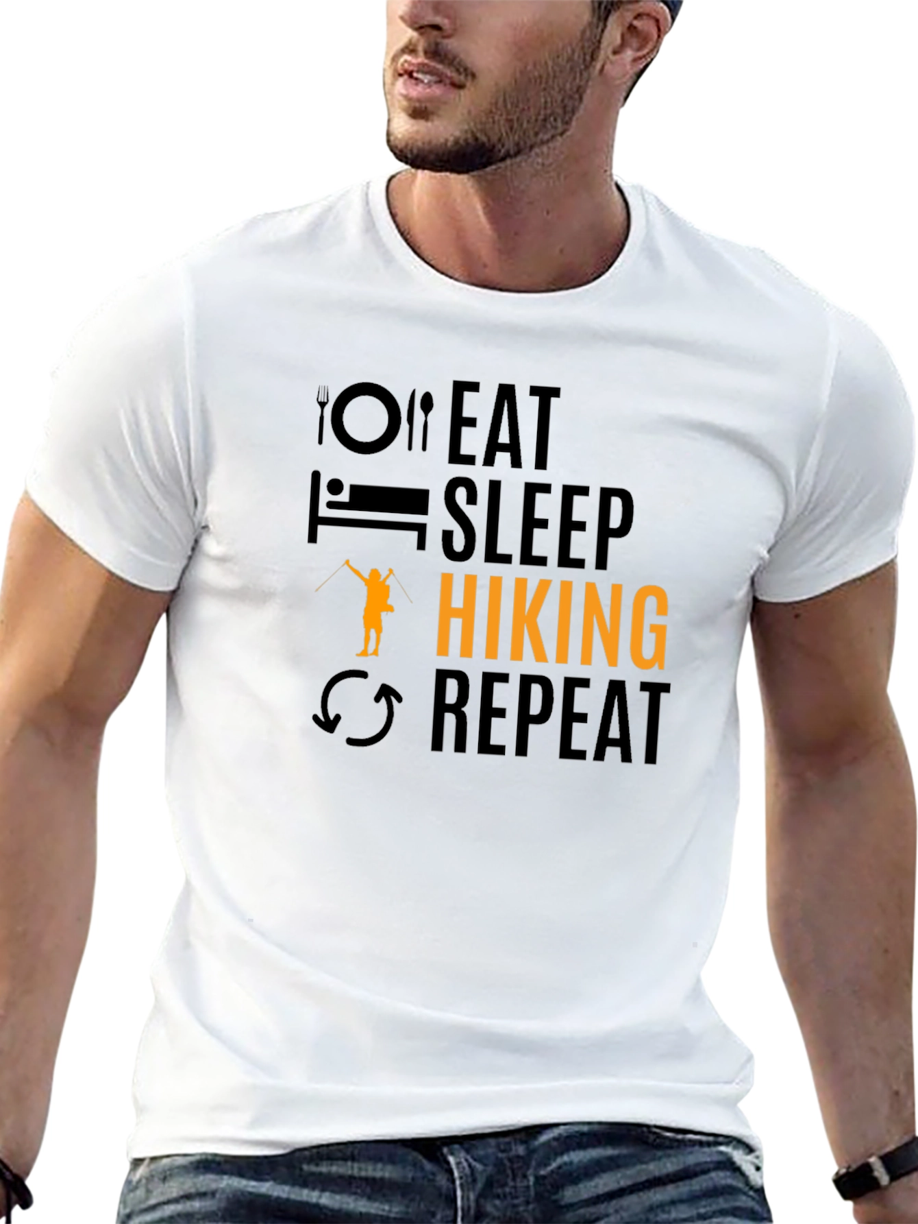 Eat Sleep Hiking Repeat Graphic T-Shirt