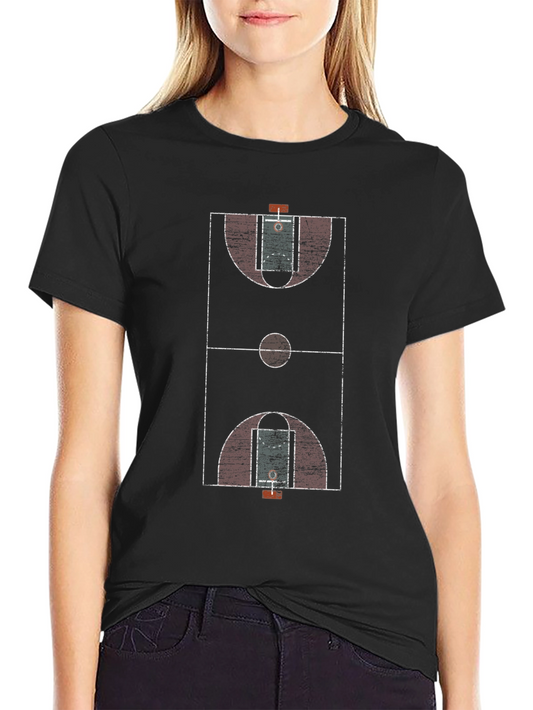 Basketball Court Graphic Tee - Black