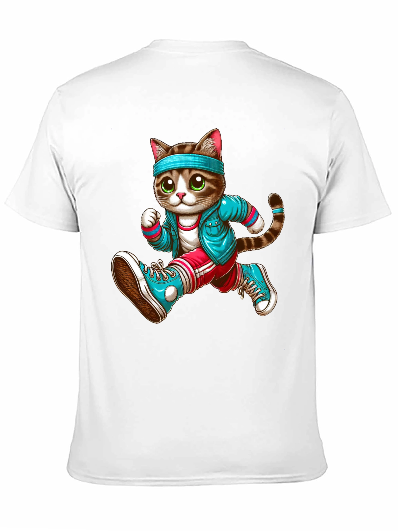 Running Cat Graphic Tee - Unisex Black T-Shirt