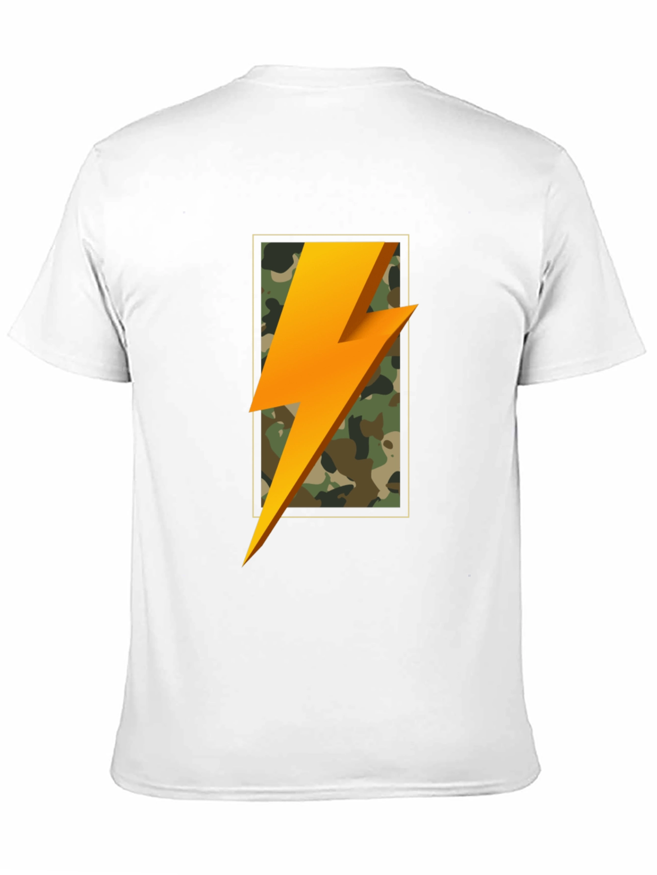 Lightning Bolt Camo Graphic Tee - Black Casual T-Shirt