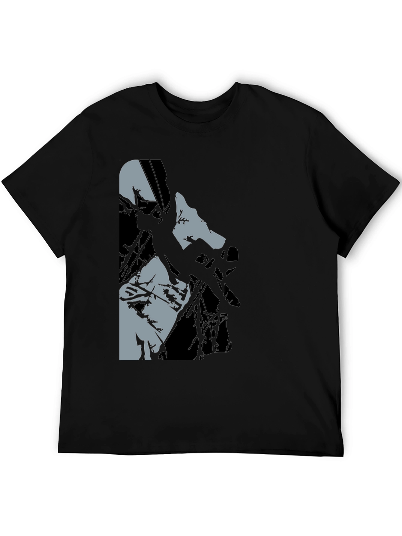 Black Graphic Tee: Climbing Silhouette