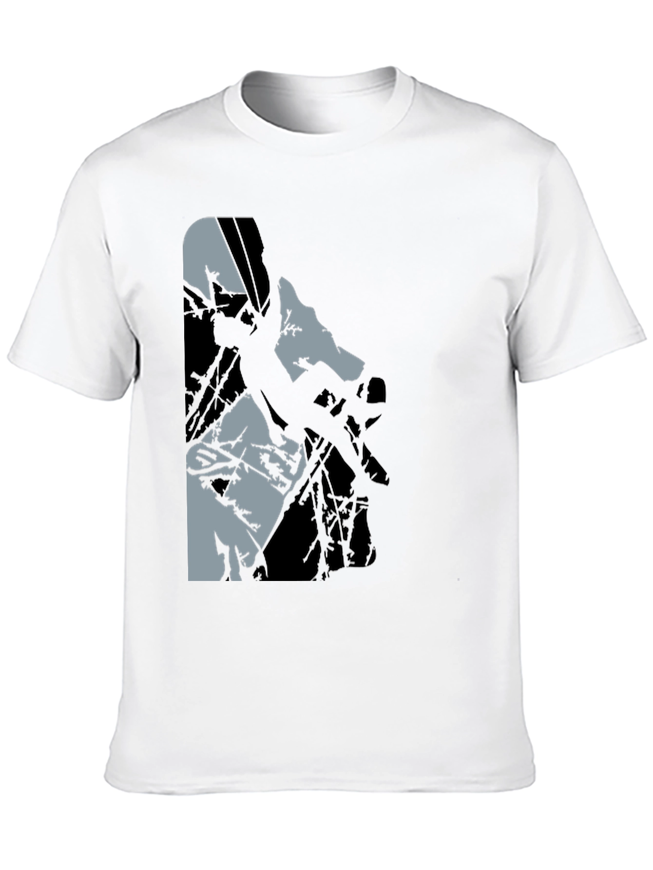 Black Graphic Tee: Climbing Silhouette