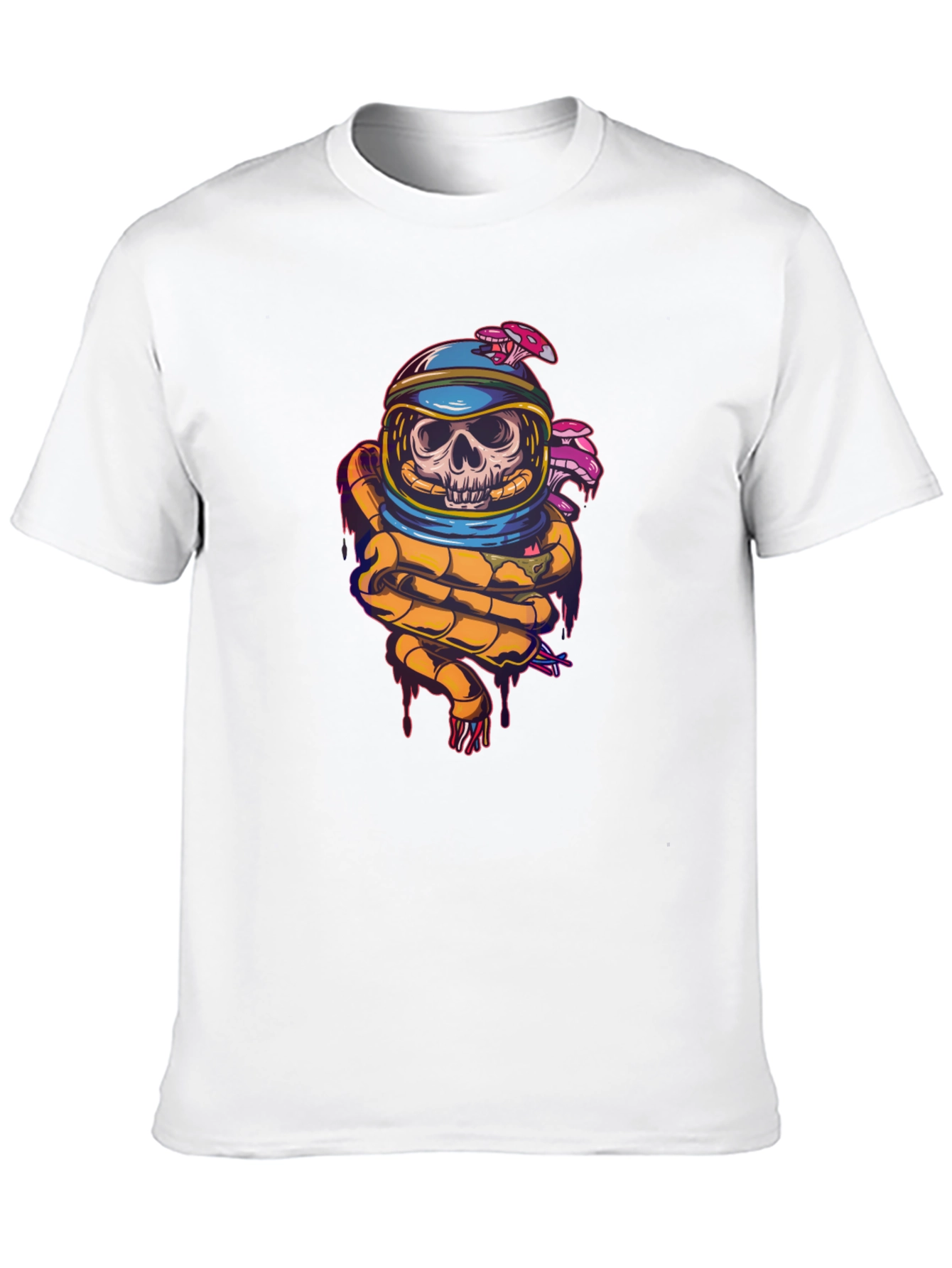 Astronaut Skull Graphic Print T-Shirt