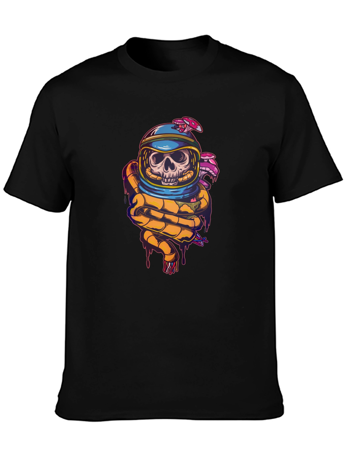 Astronaut Skull Graphic Print T-Shirt