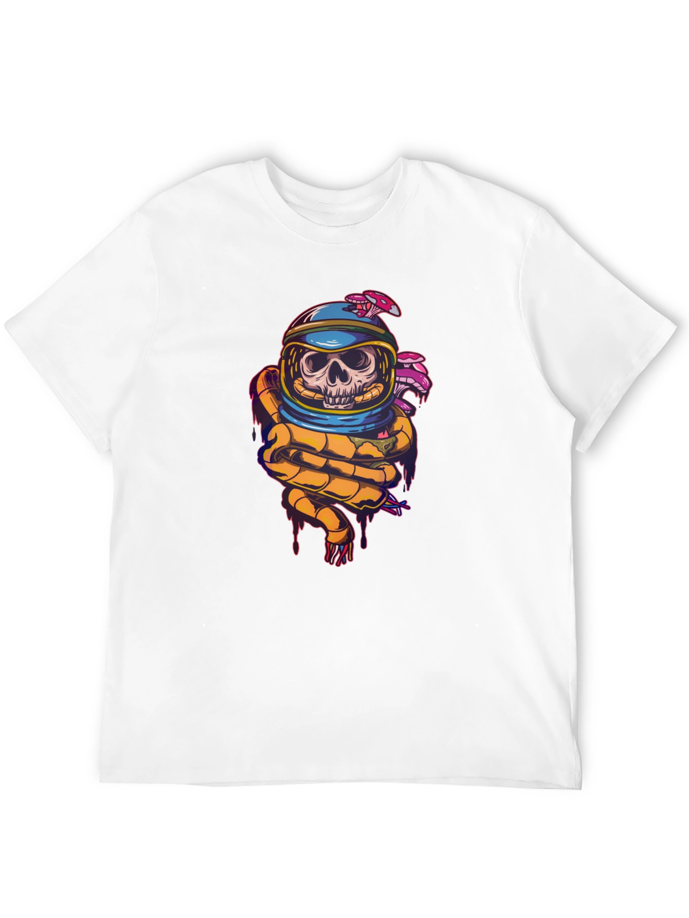 Astronaut Skull Graphic Print T-Shirt