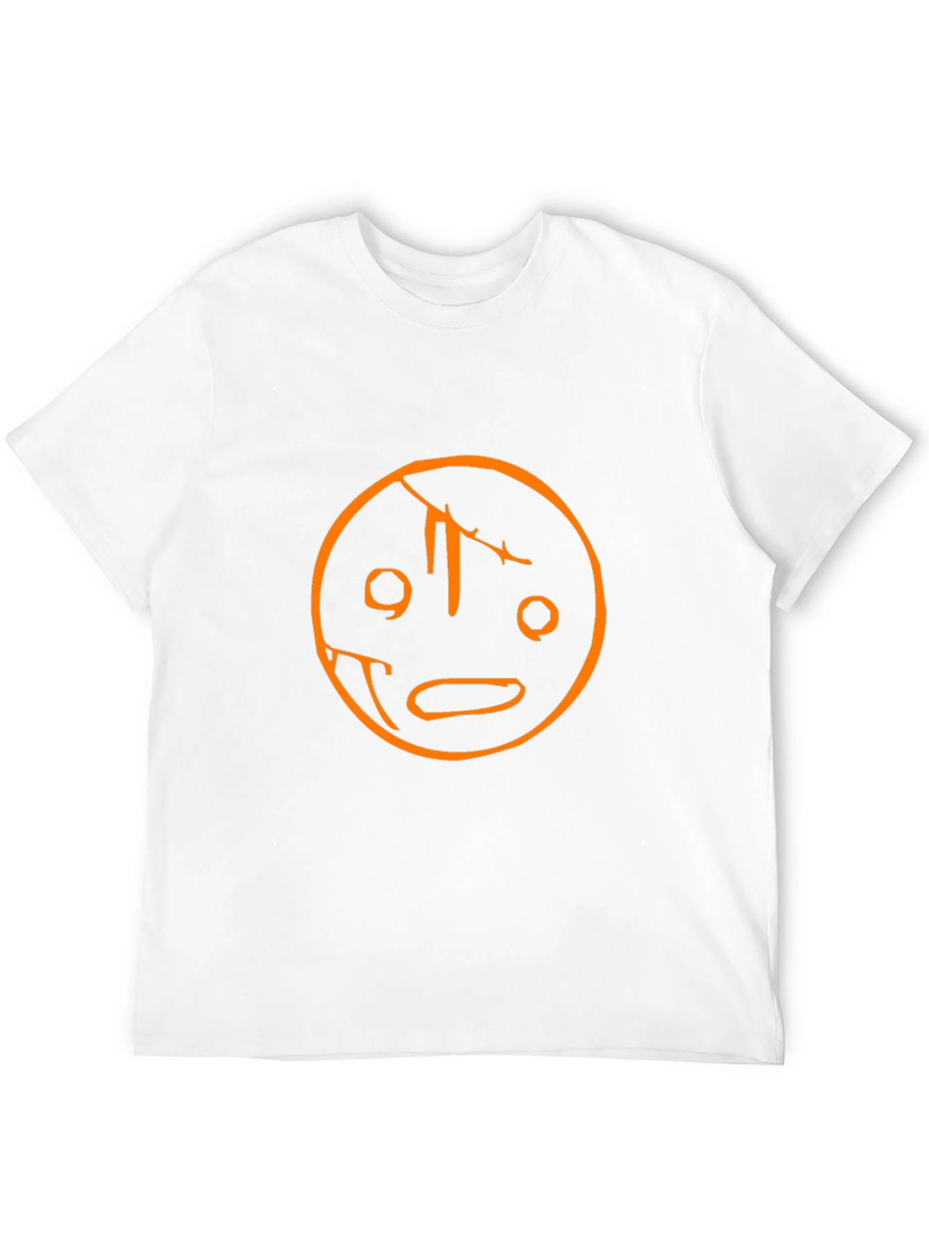 Unique Graphic Tee - Cracked Smiley Face