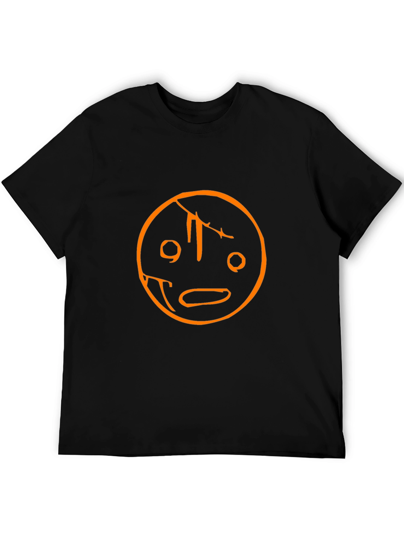 Unique Graphic Tee - Cracked Smiley Face