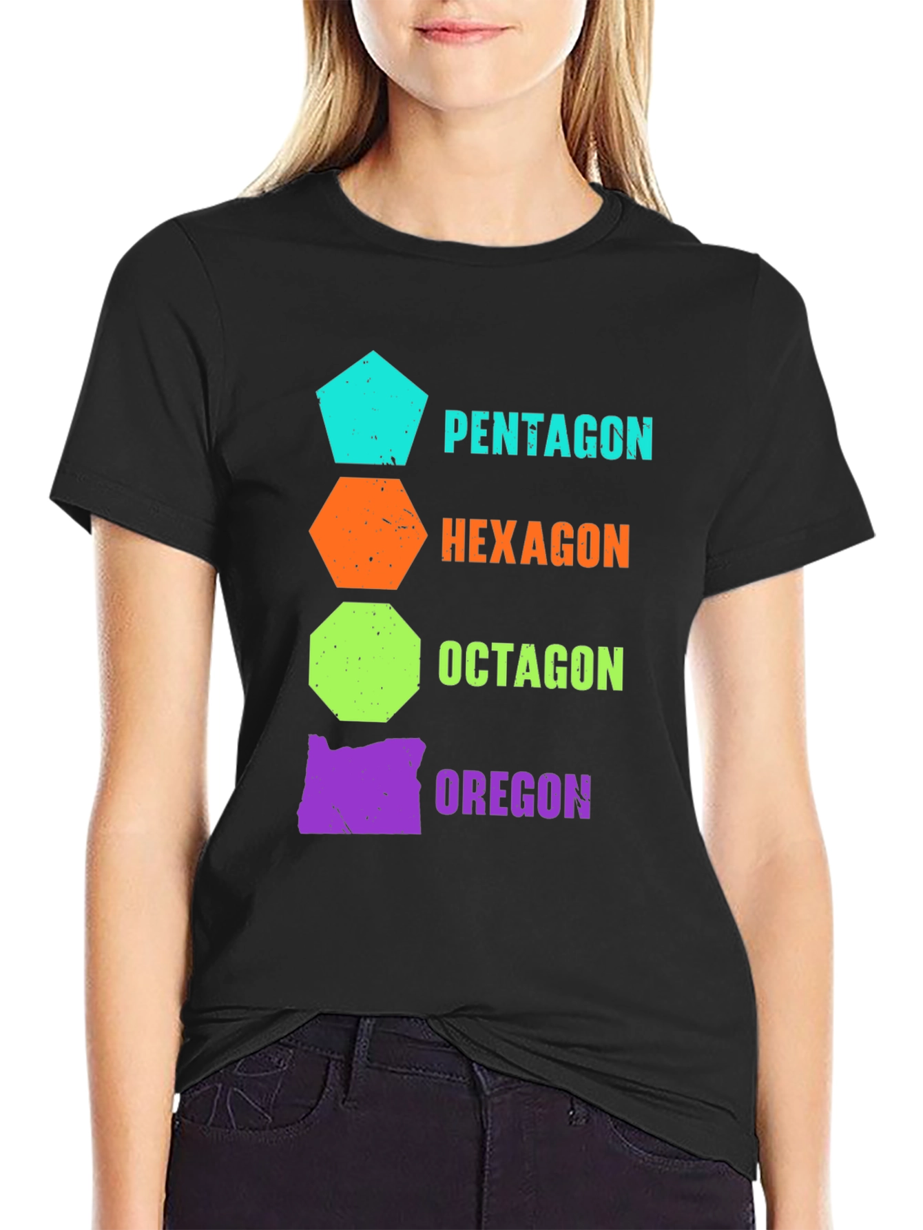 Oregon Geometric Shapes T-Shirt Funny