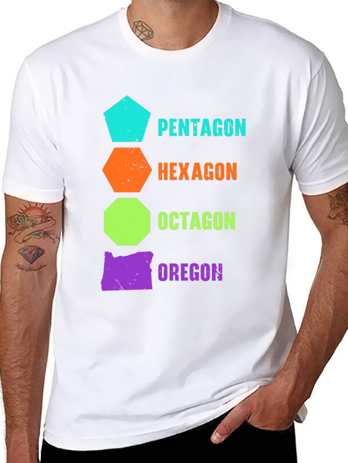 Oregon Geometric Shapes T-Shirt Funny