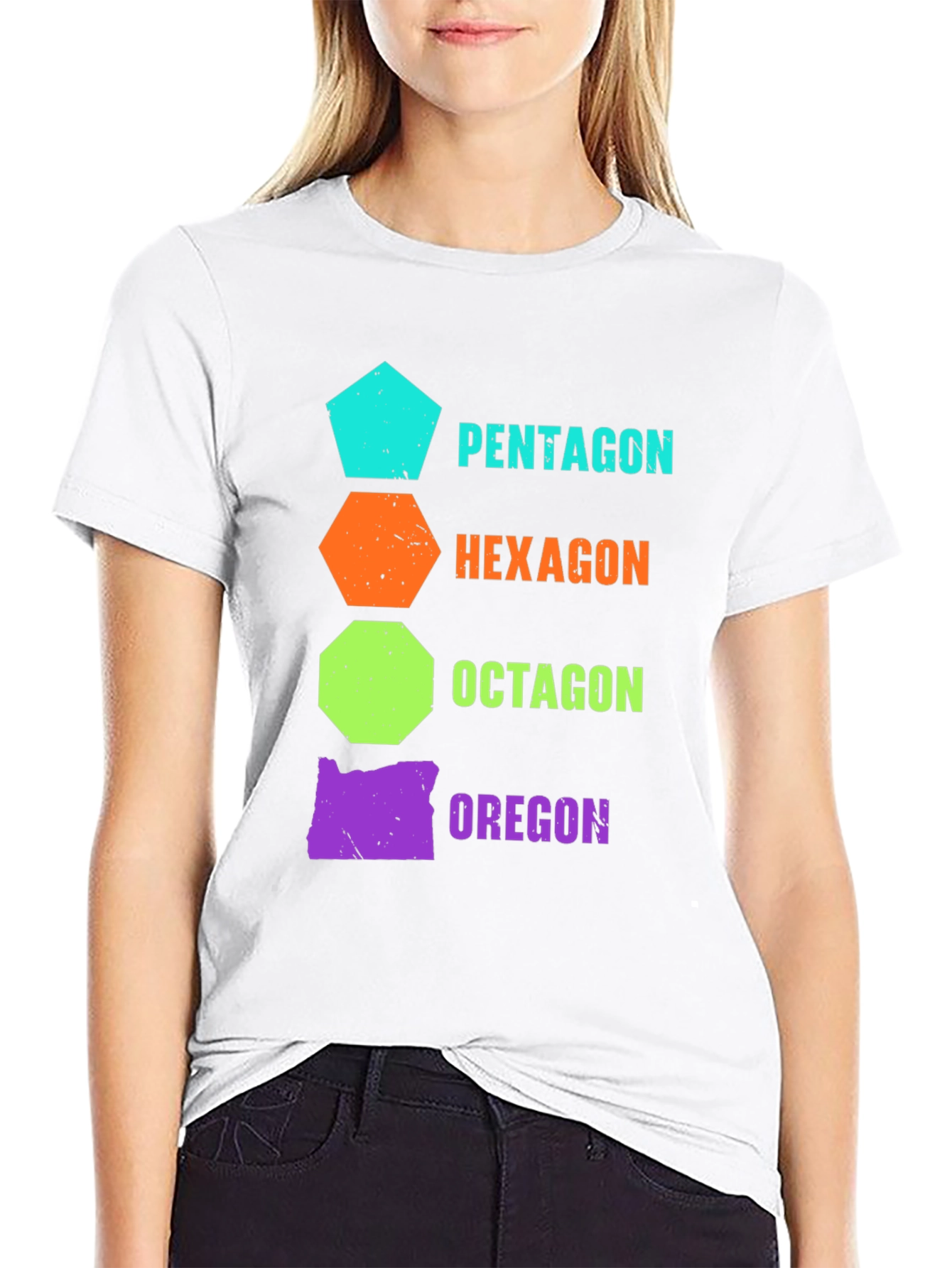 Oregon Geometric Shapes T-Shirt Funny