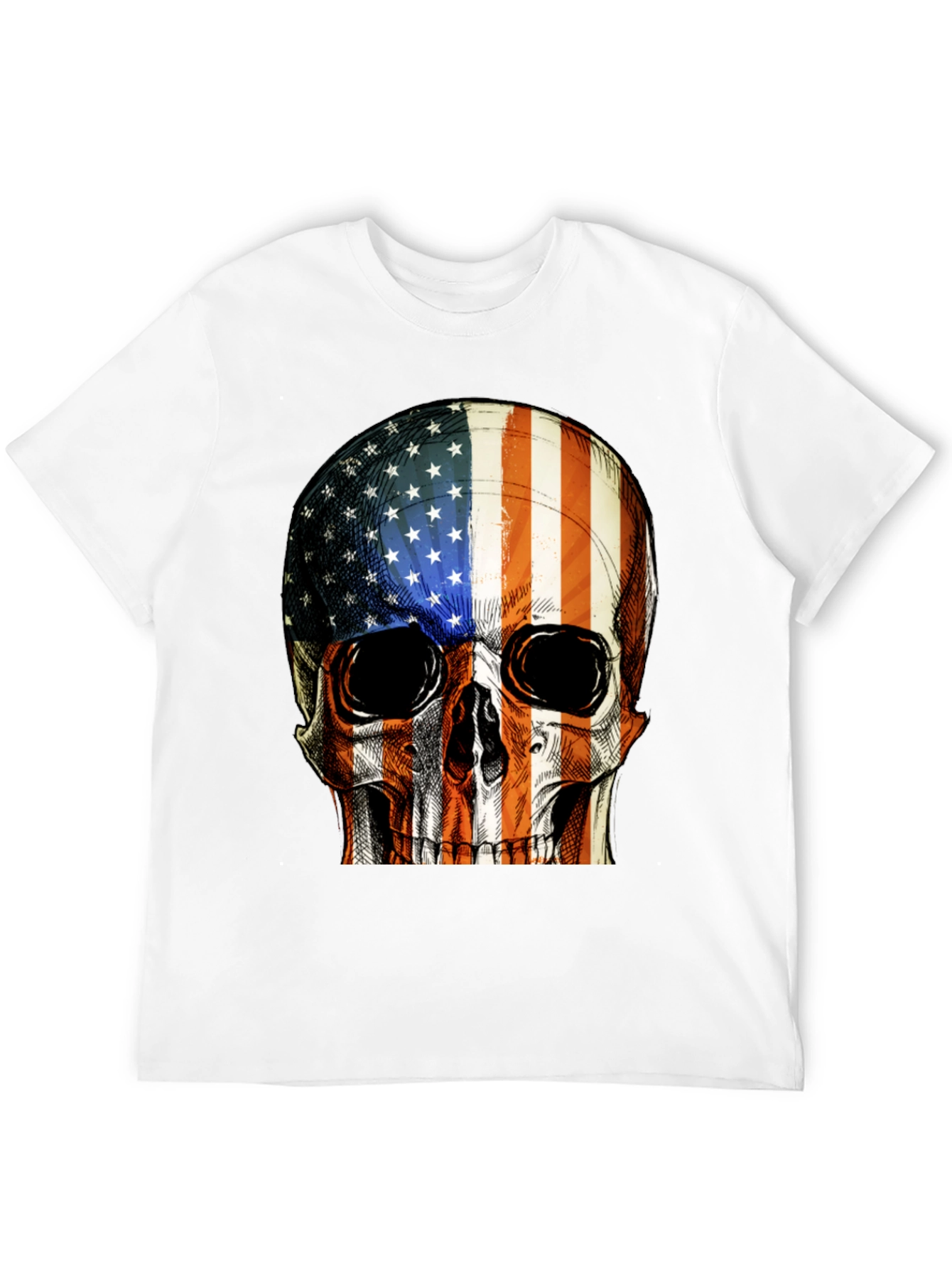American Flag Skull Graphic T-Shirt