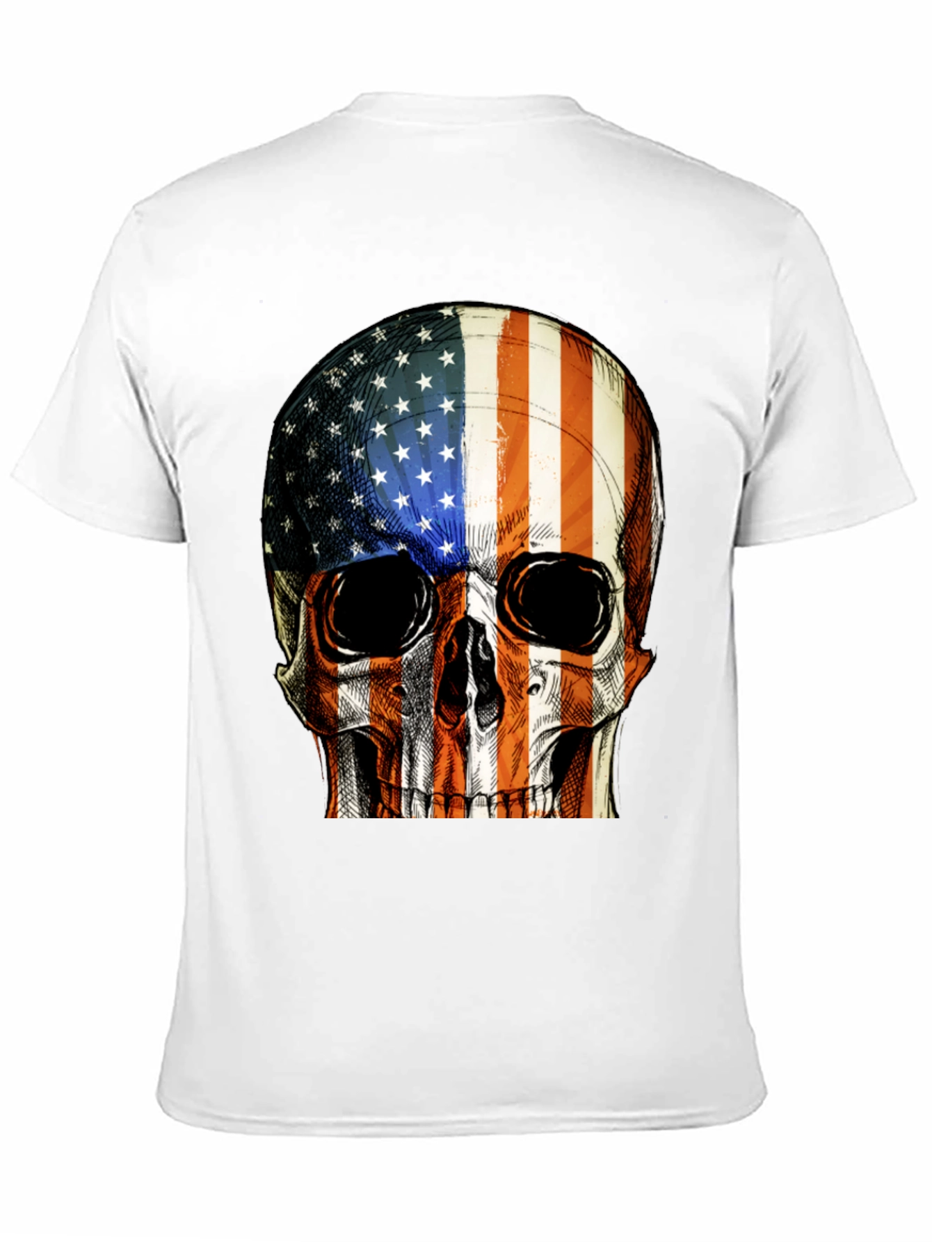 American Flag Skull Graphic T-Shirt