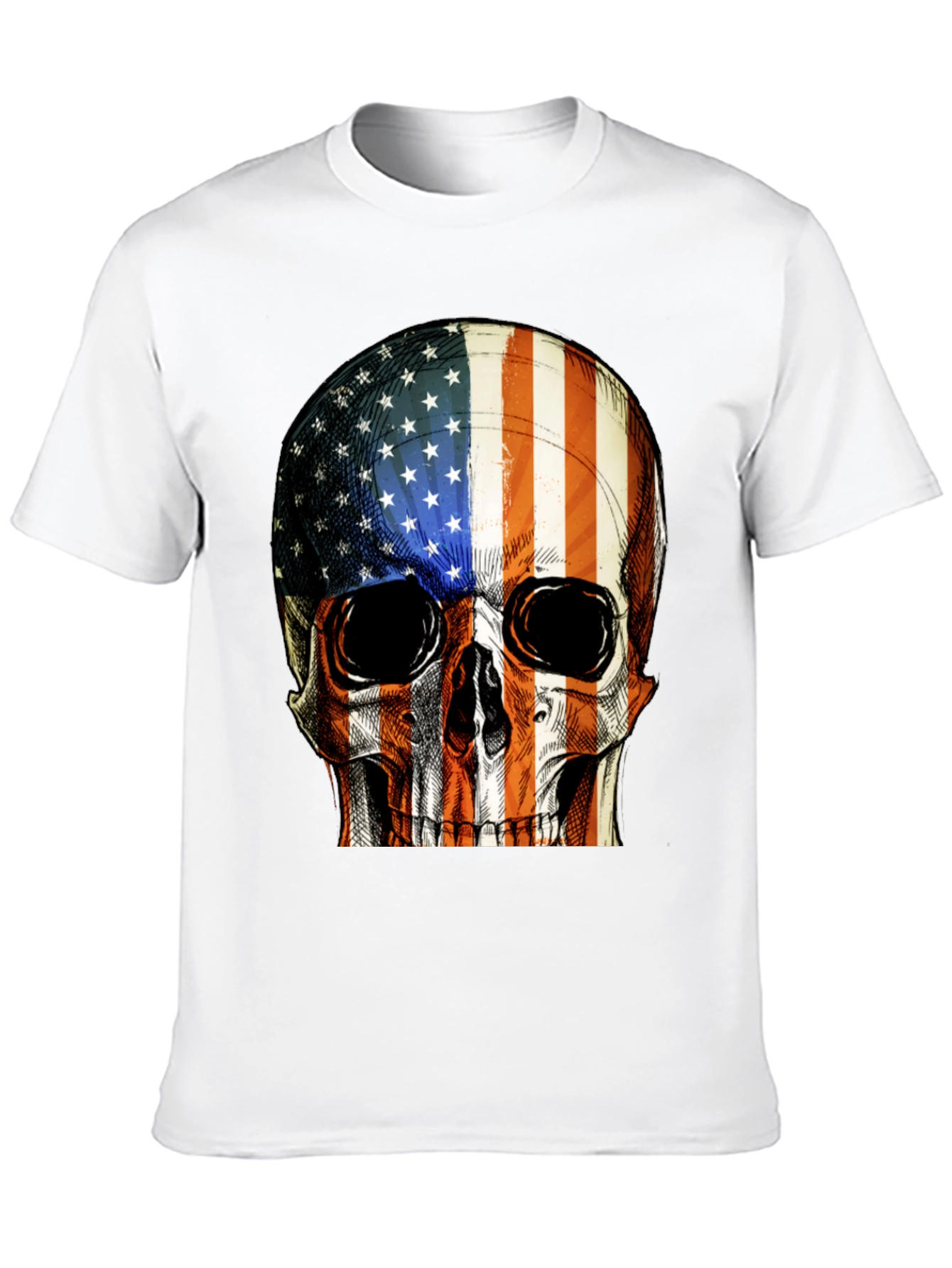 American Flag Skull Graphic T-Shirt