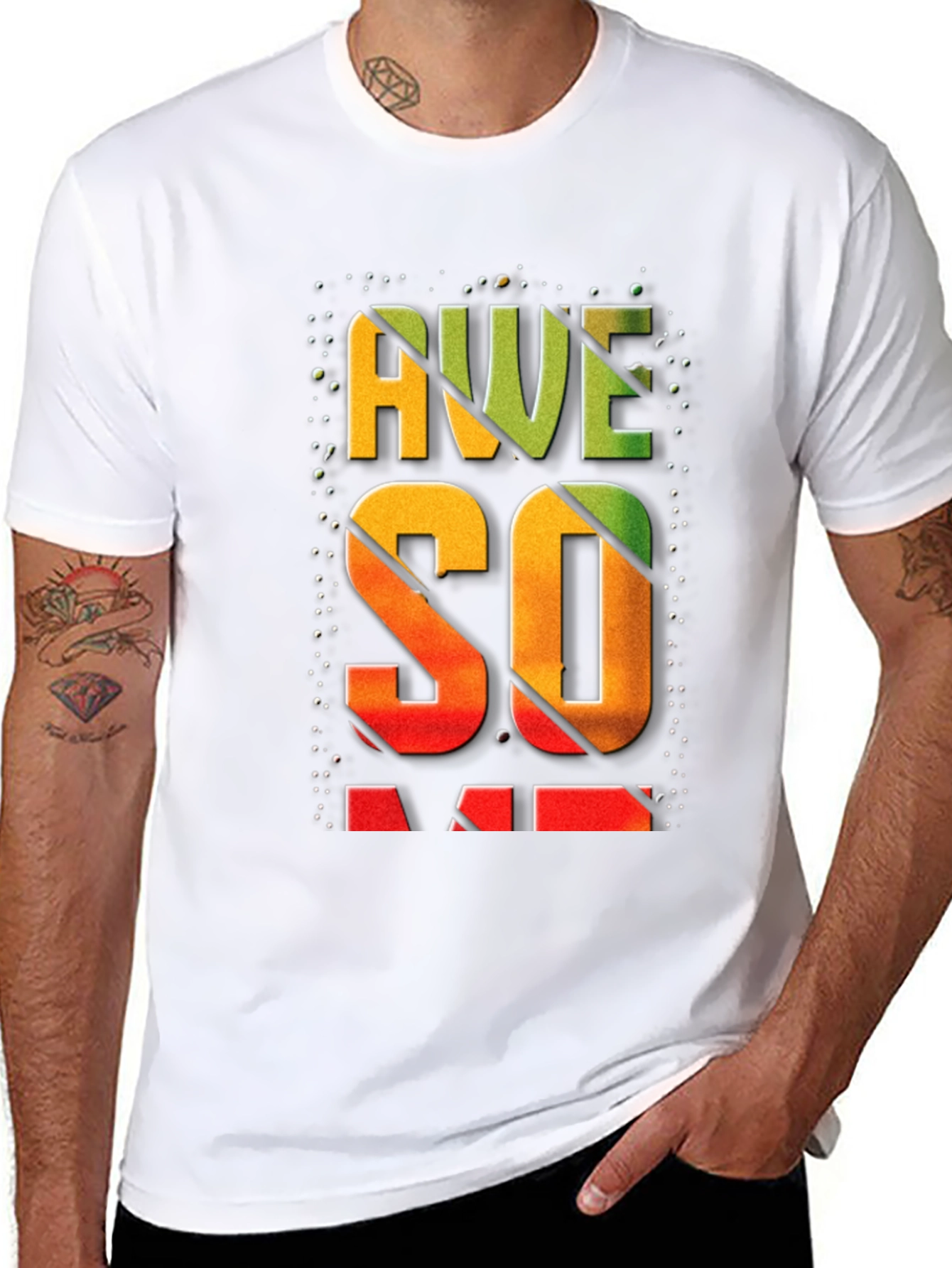 Awesome Graphic Print Mens Black T-Shirt