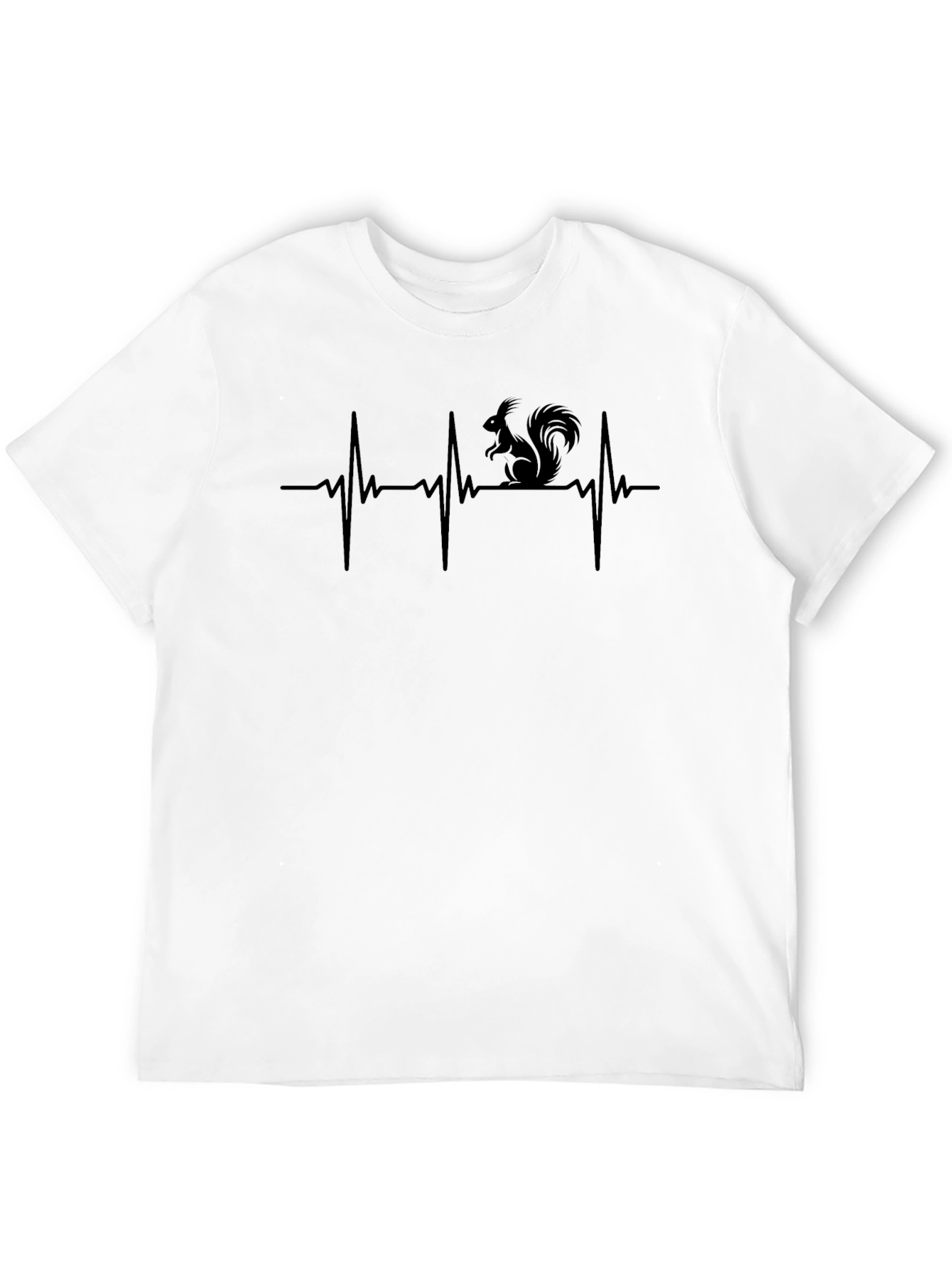 Squirrel Heartbeat T-Shirt - Black Graphic Tee