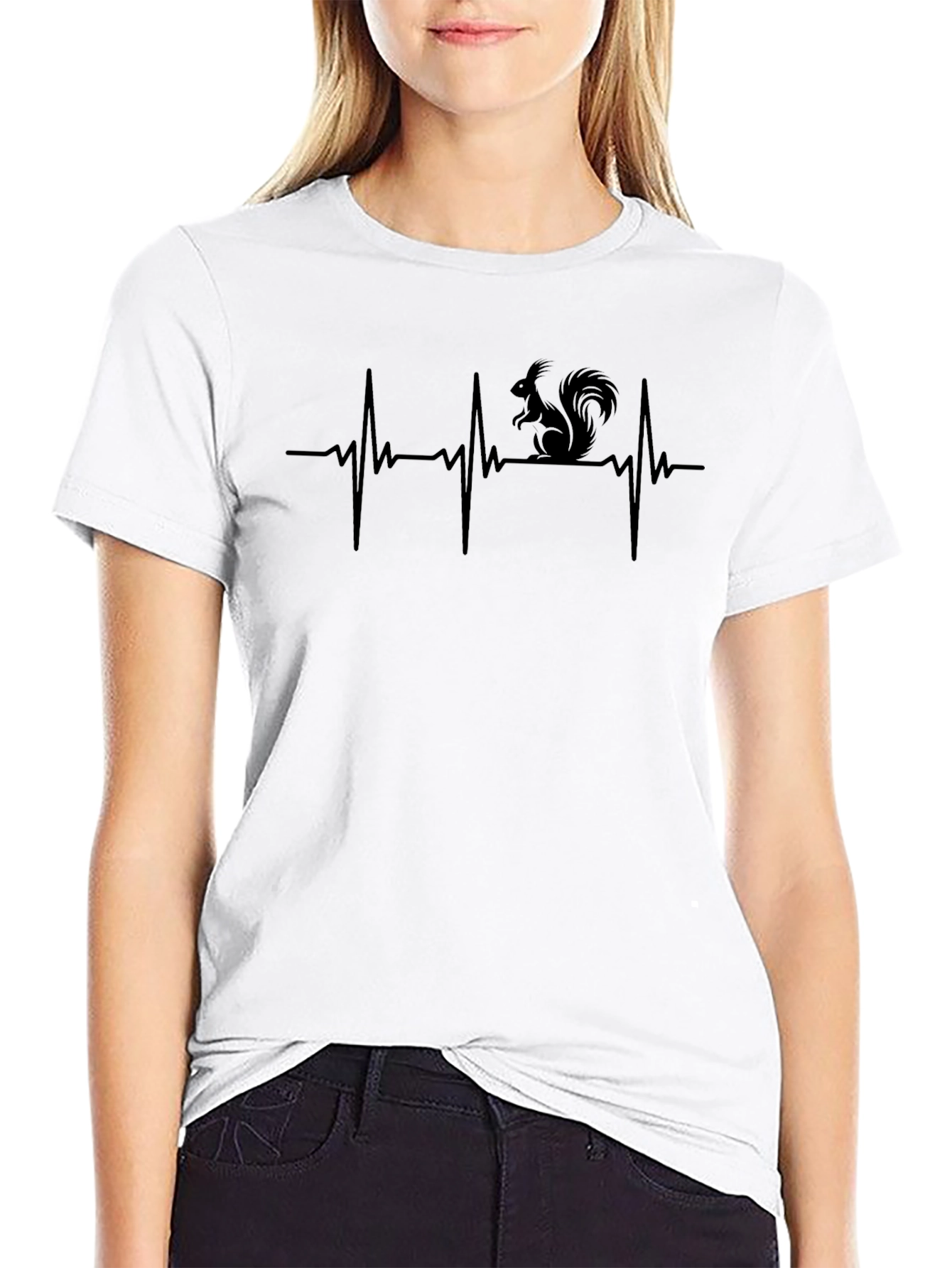 Squirrel Heartbeat T-Shirt - Black Graphic Tee
