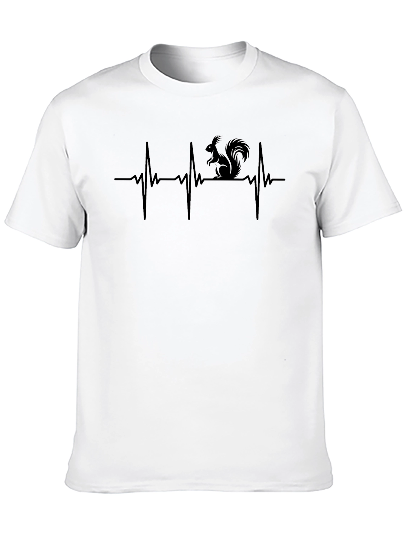 Squirrel Heartbeat T-Shirt - Black Graphic Tee