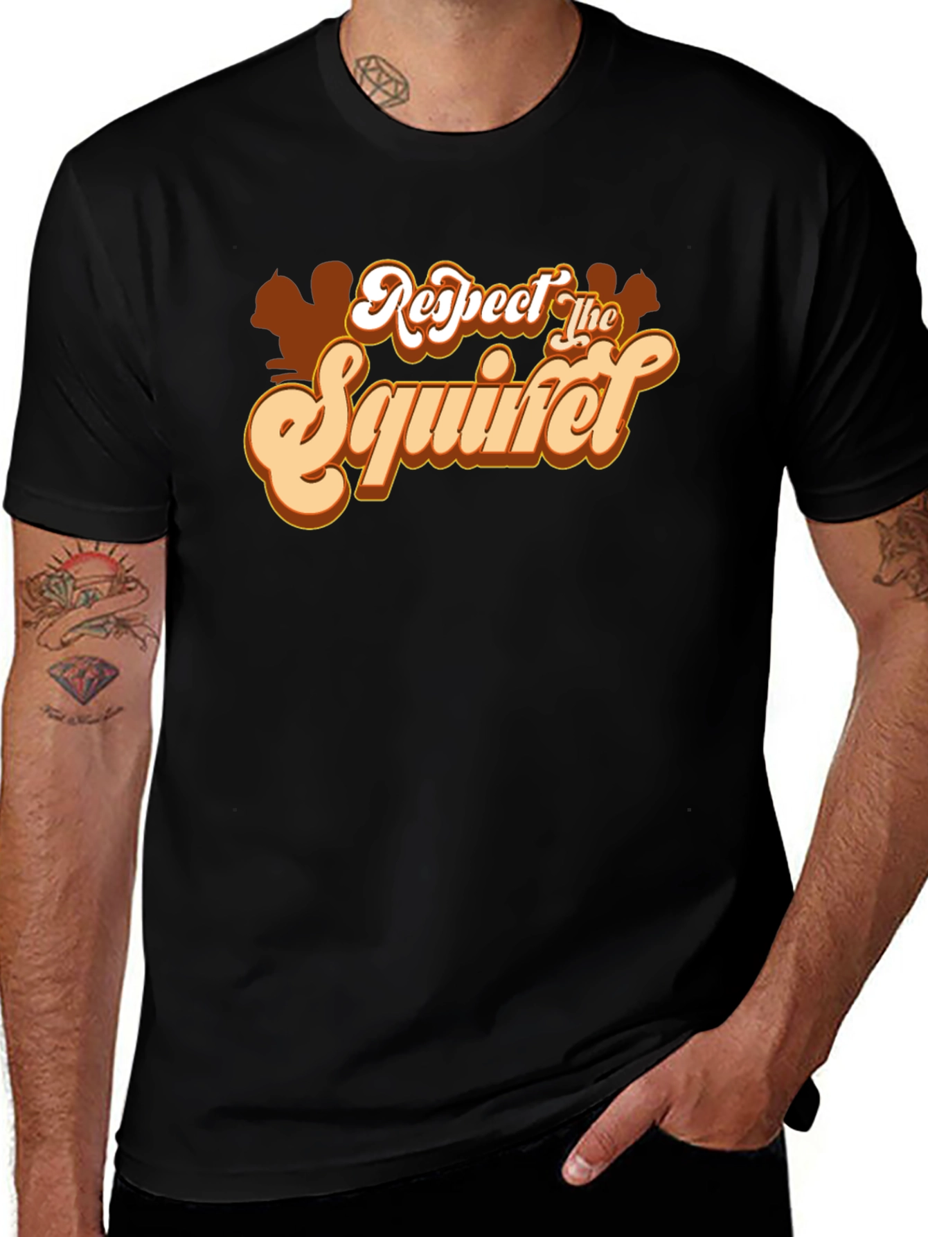 Respect The Squirrel T-Shirt Black