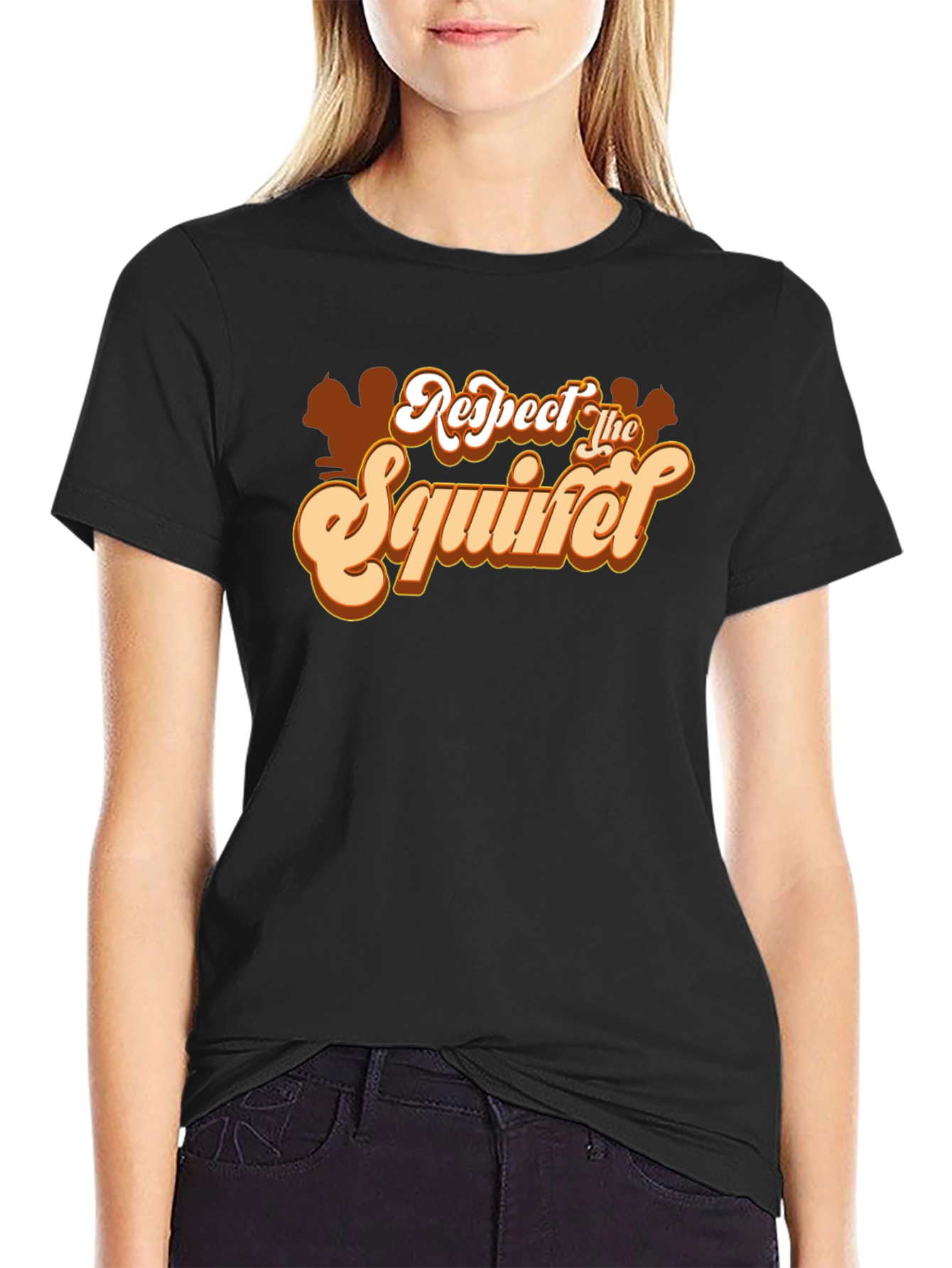 Respect The Squirrel T-Shirt Black