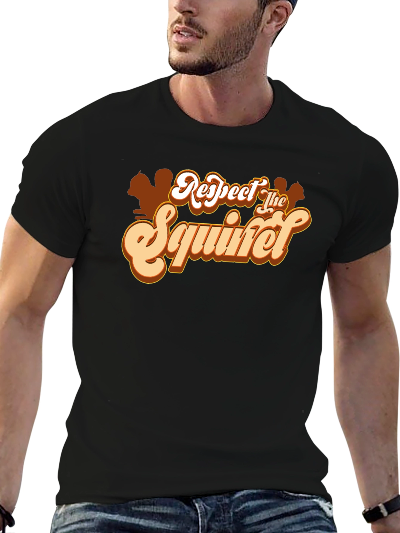 Respect The Squirrel T-Shirt Black
