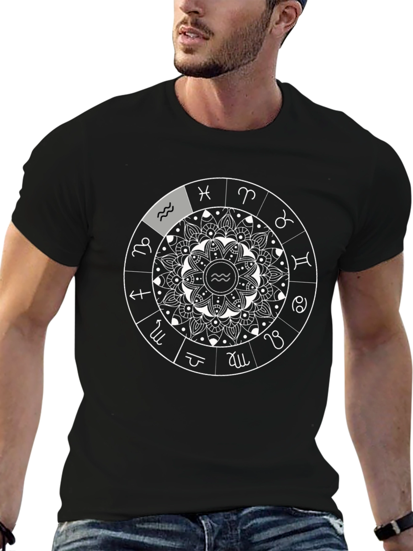 Zodiac Wheel Black T-Shirt