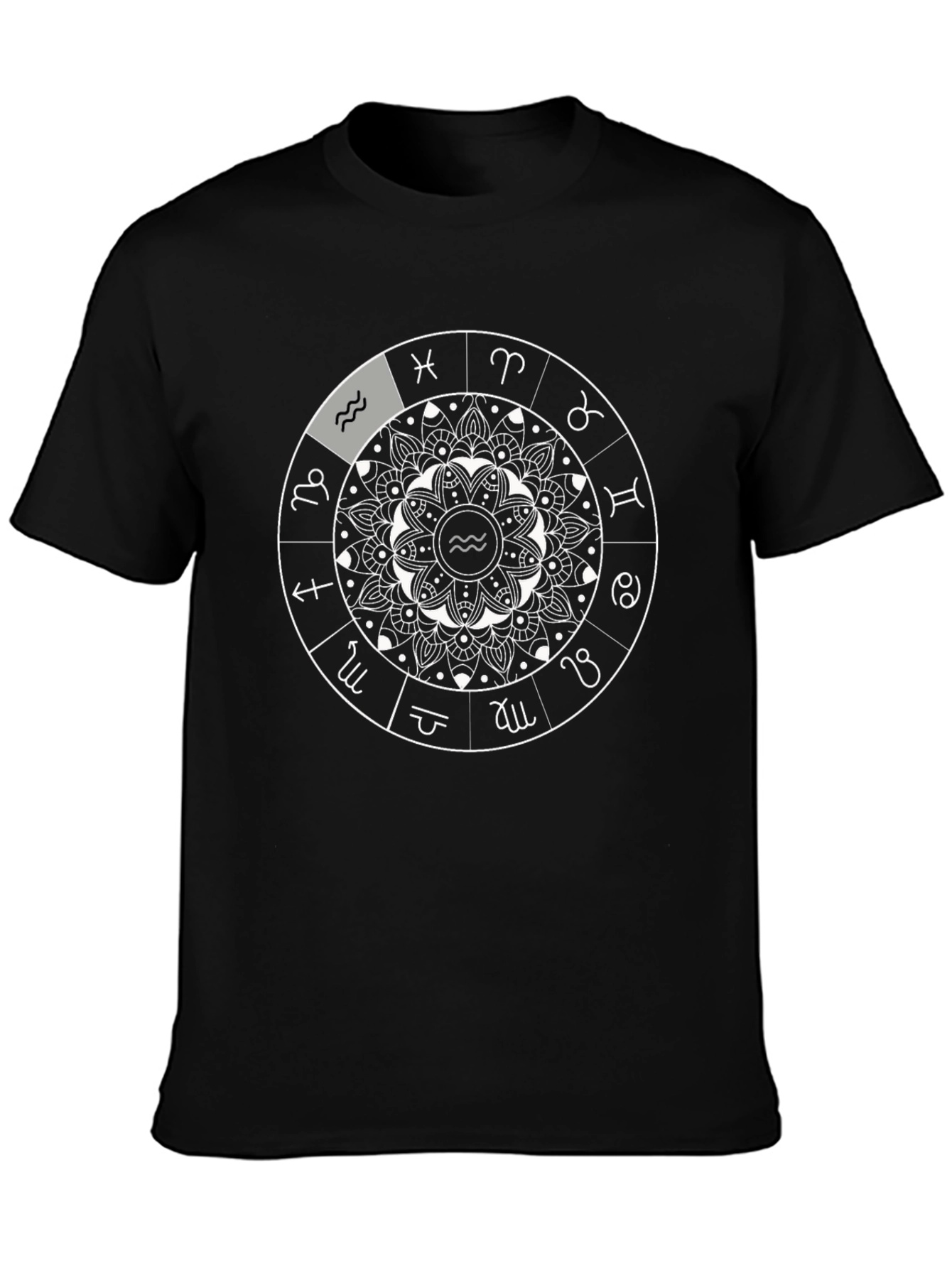 Zodiac Wheel Black T-Shirt