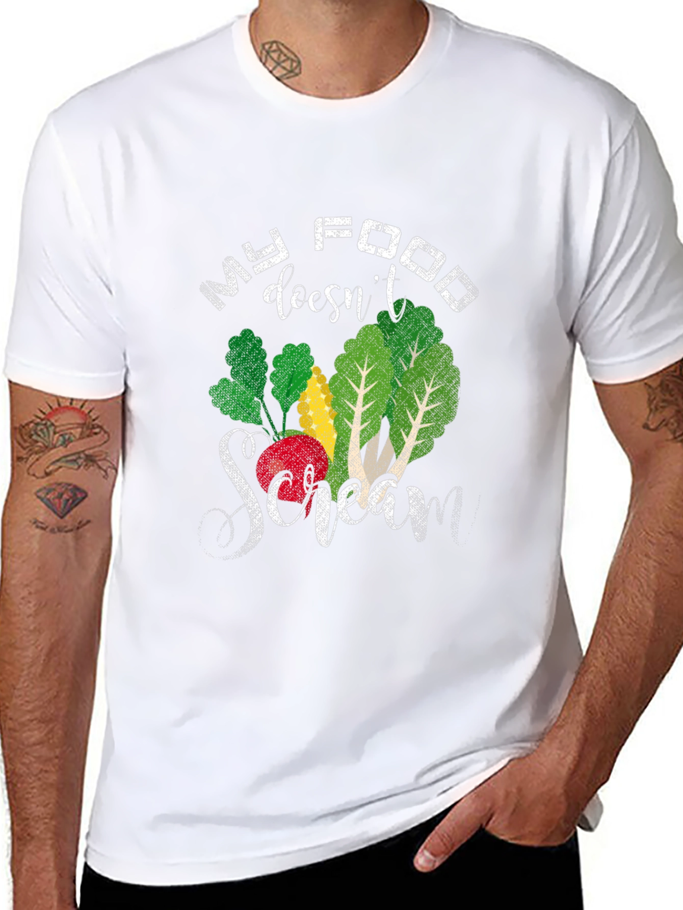 My Food Doesnt Scream T-Shirt - Vegan Apparel