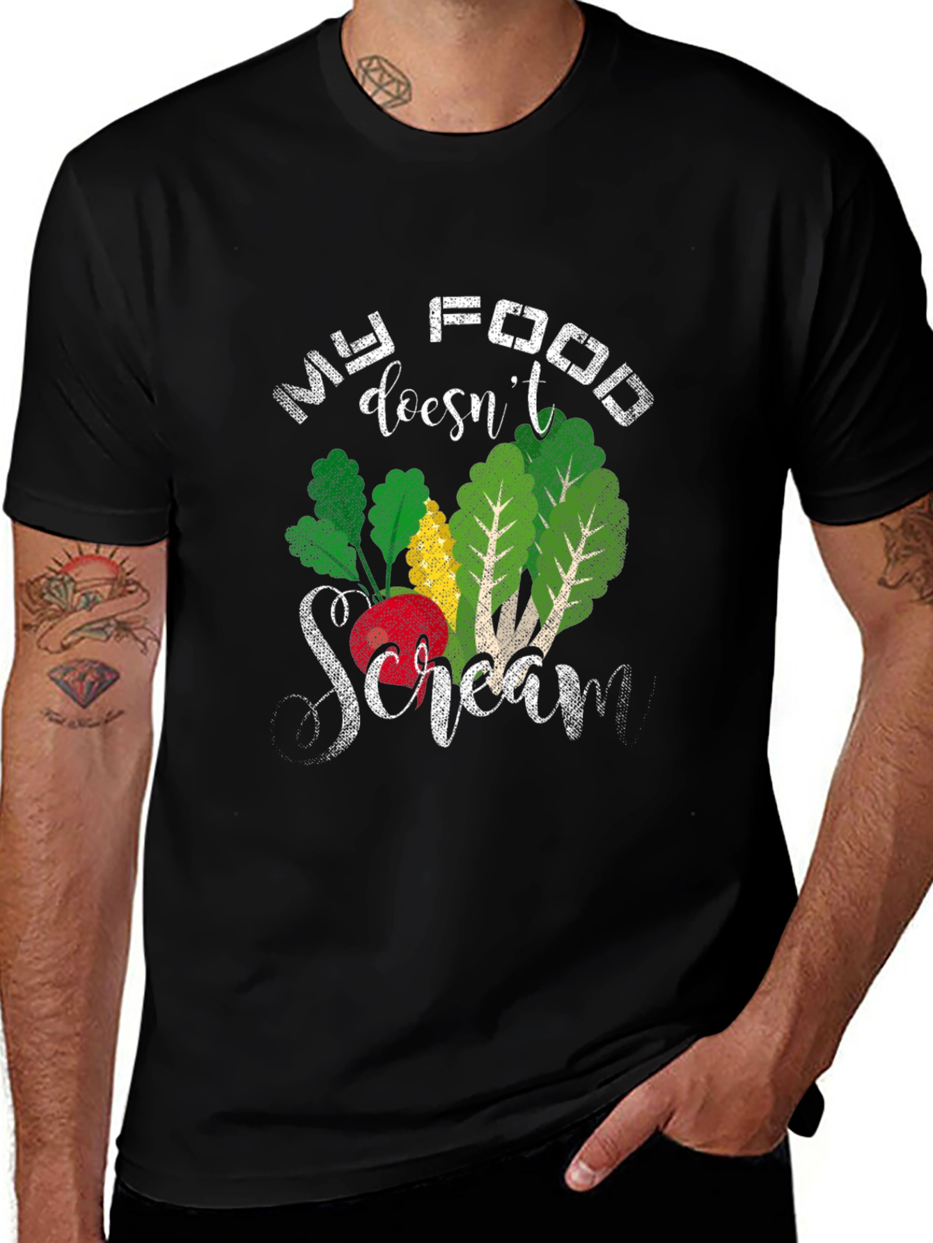 My Food Doesnt Scream T-Shirt - Vegan Apparel