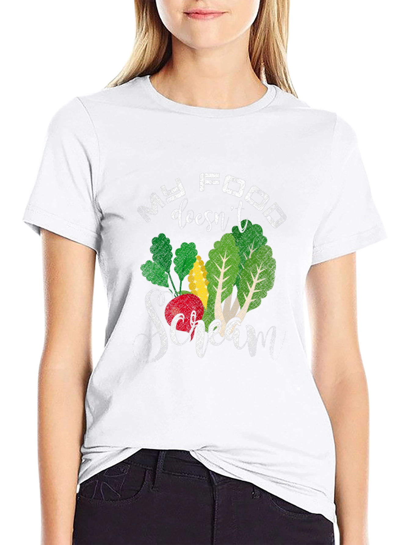 My Food Doesnt Scream T-Shirt - Vegan Apparel