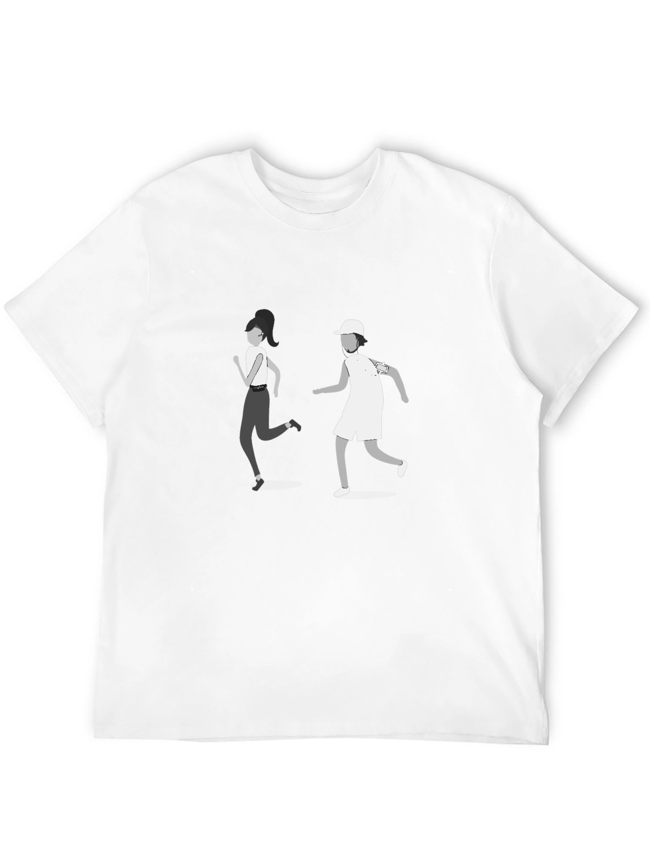 Black T-Shirt with Running Graphic