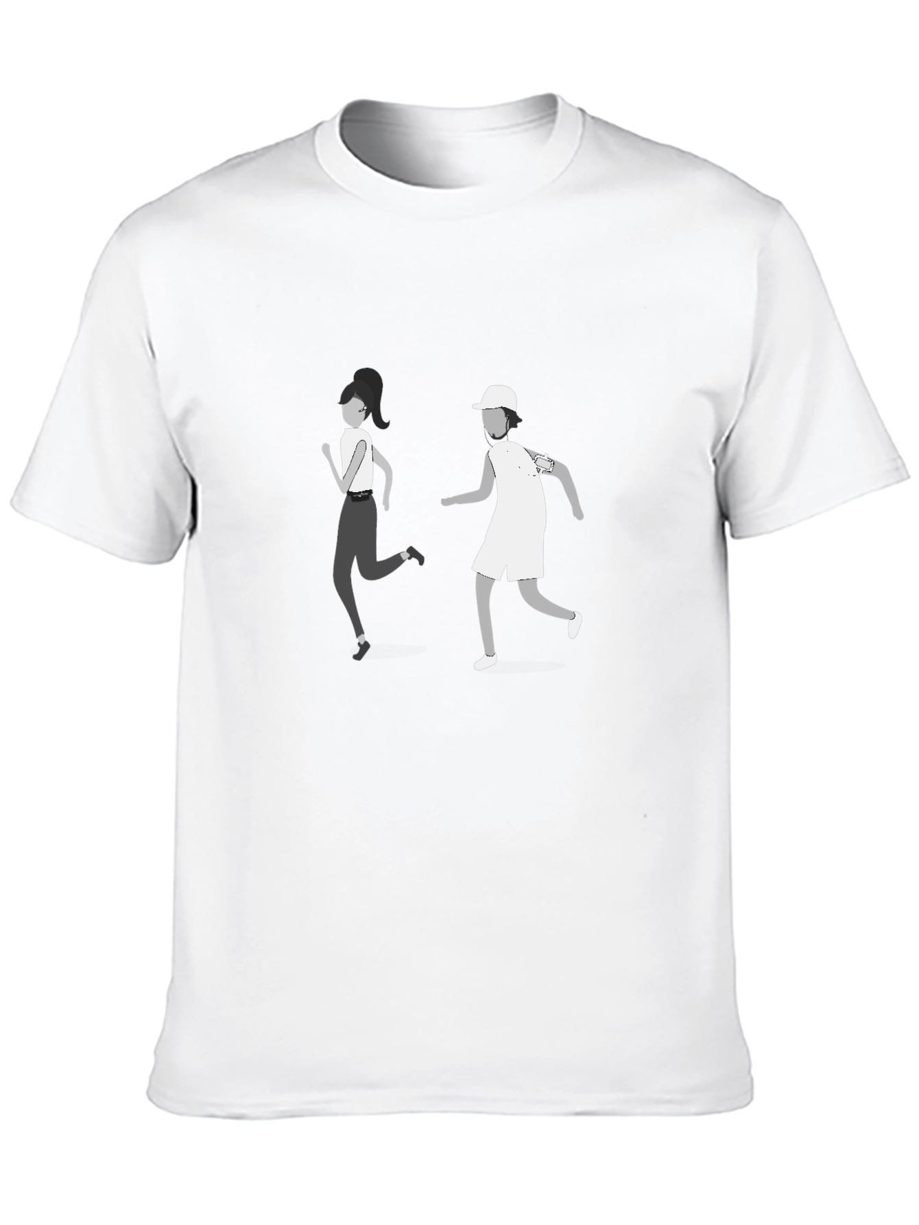 Black T-Shirt with Running Graphic