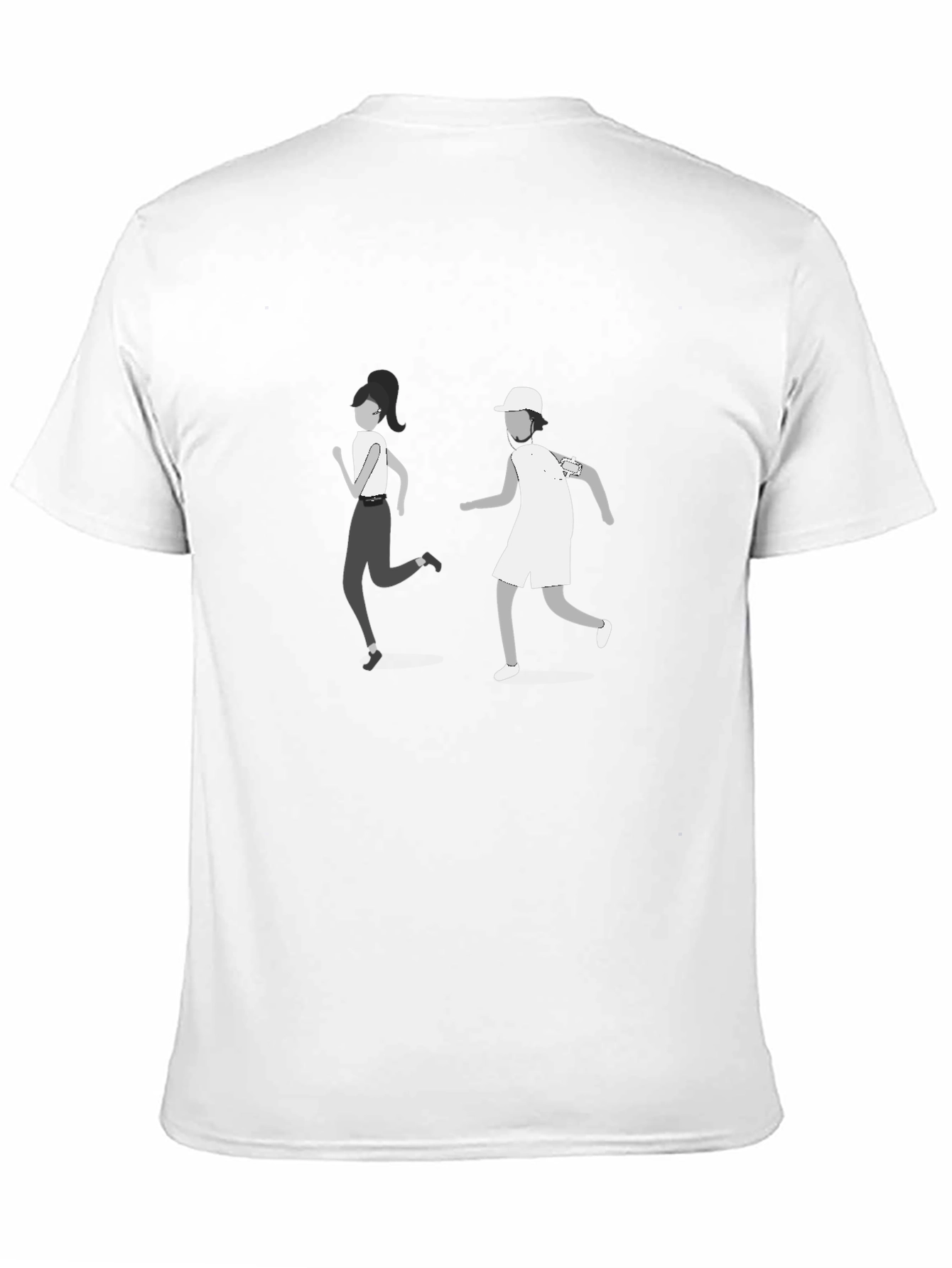 Black T-Shirt with Running Graphic