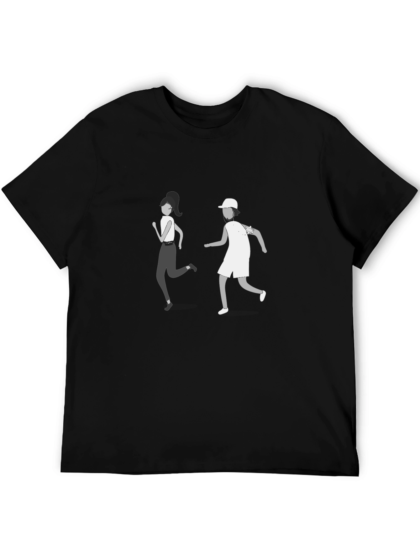 Black T-Shirt with Running Graphic