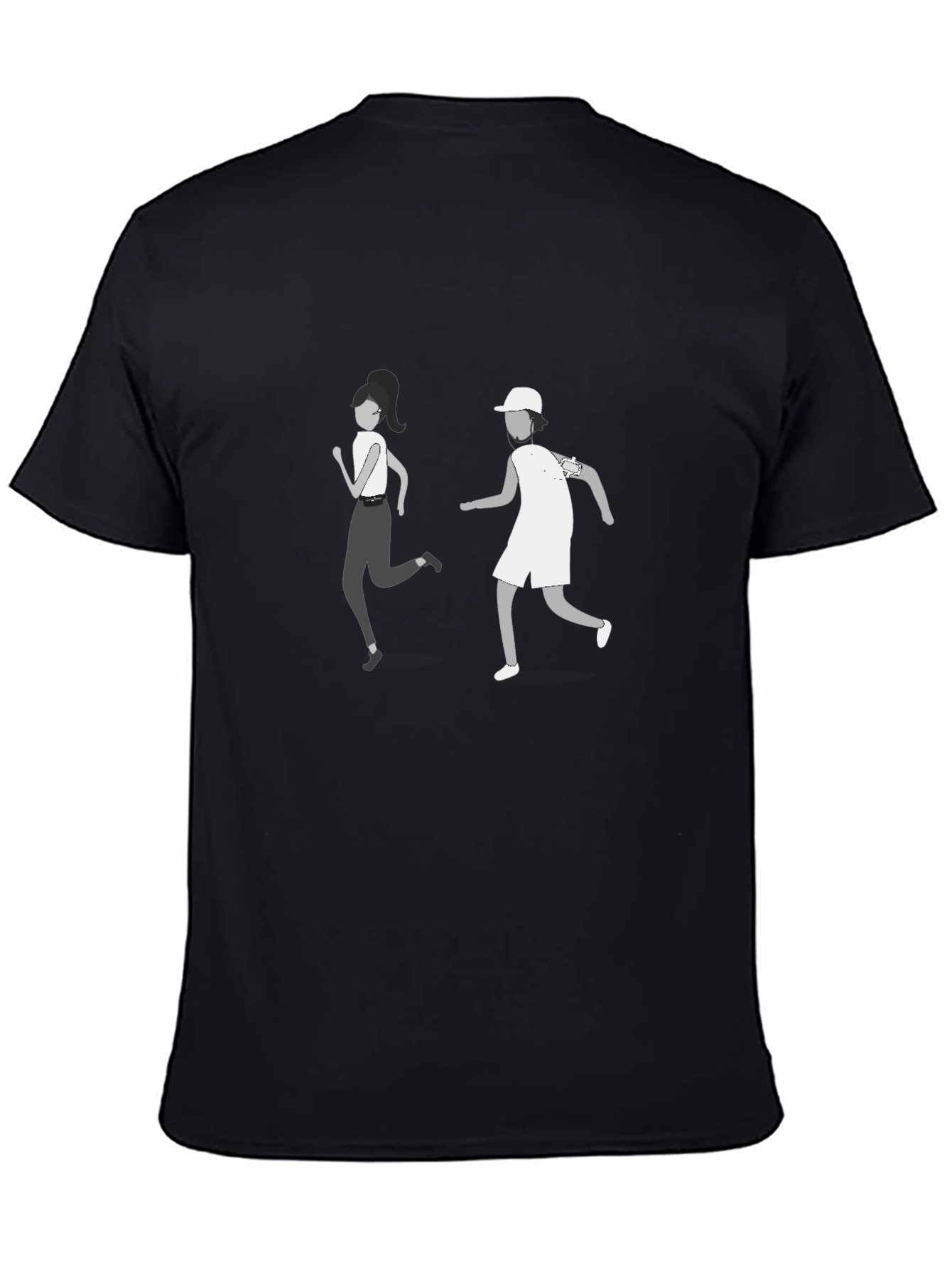 Black T-Shirt with Running Graphic