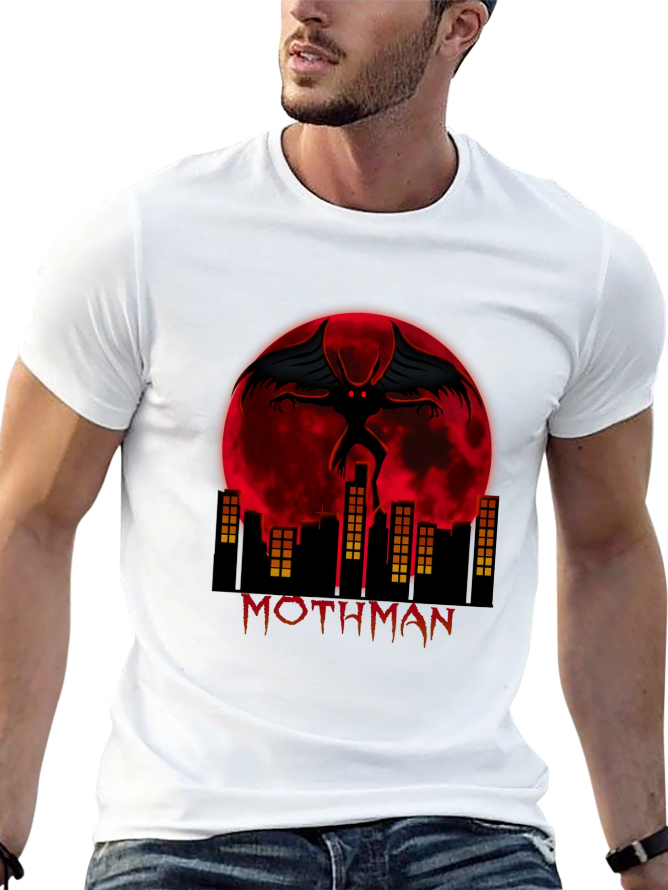 Mothman Graphic Tee - Cryptid Urban Legend T-Shirt